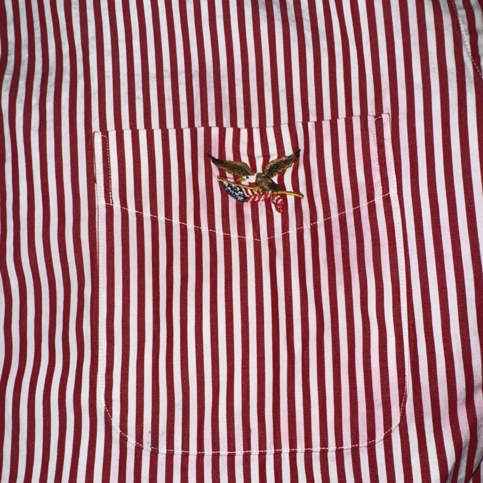 Japanese Brand × Ralph Lauren × Vintage Peppermint Stripped Button Up Shirt Eagle Embroidery XL Size US XL / EU 56 / 4 - 2 Thumbnail