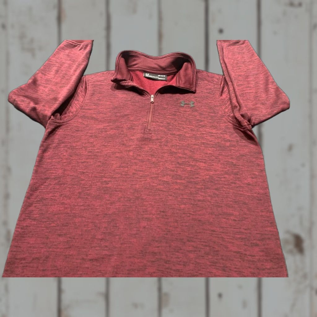 Under Armour Under Armour Sweater Mens M Maroon Heathered 1/4 Zip Pullover Casual Mock Neck Golf Size US M / EU 48-50 / 2 - 1 Thumbnail