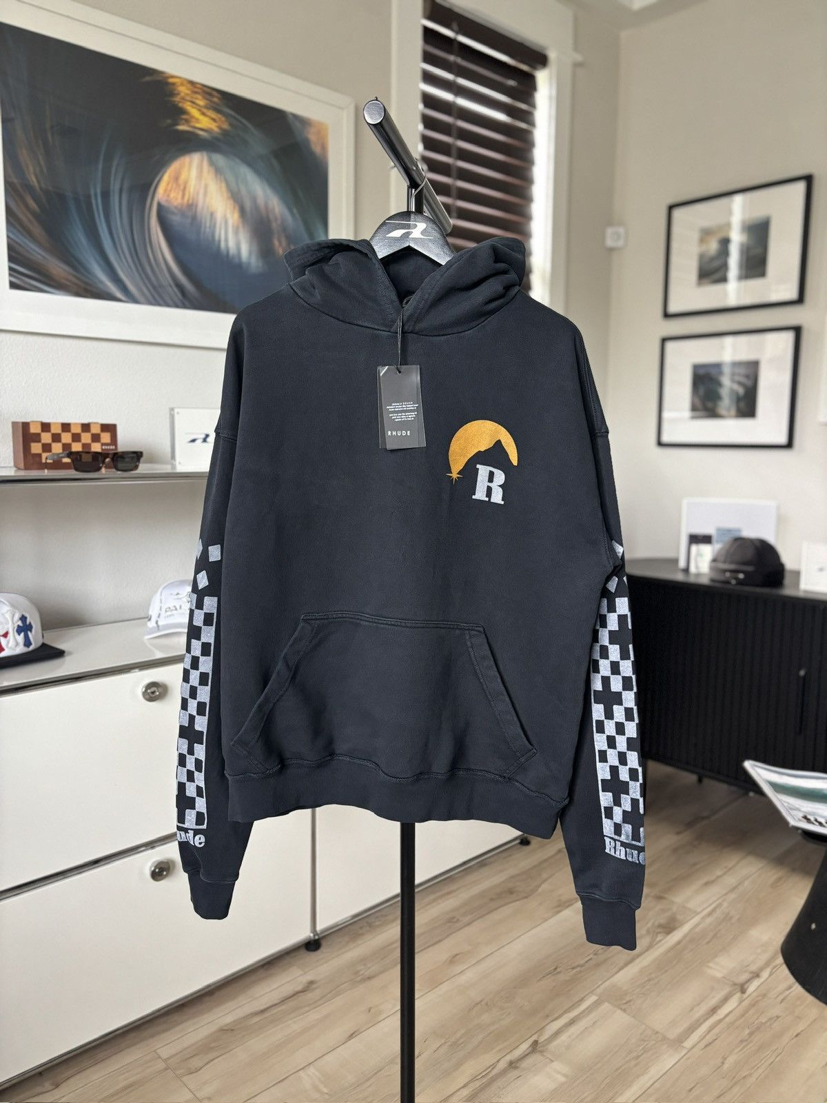 Rhude RHUDE | MOONLIGHT LOGO HOODIE BLACK Size US M / EU 48-50 / 2 - 4 Thumbnail