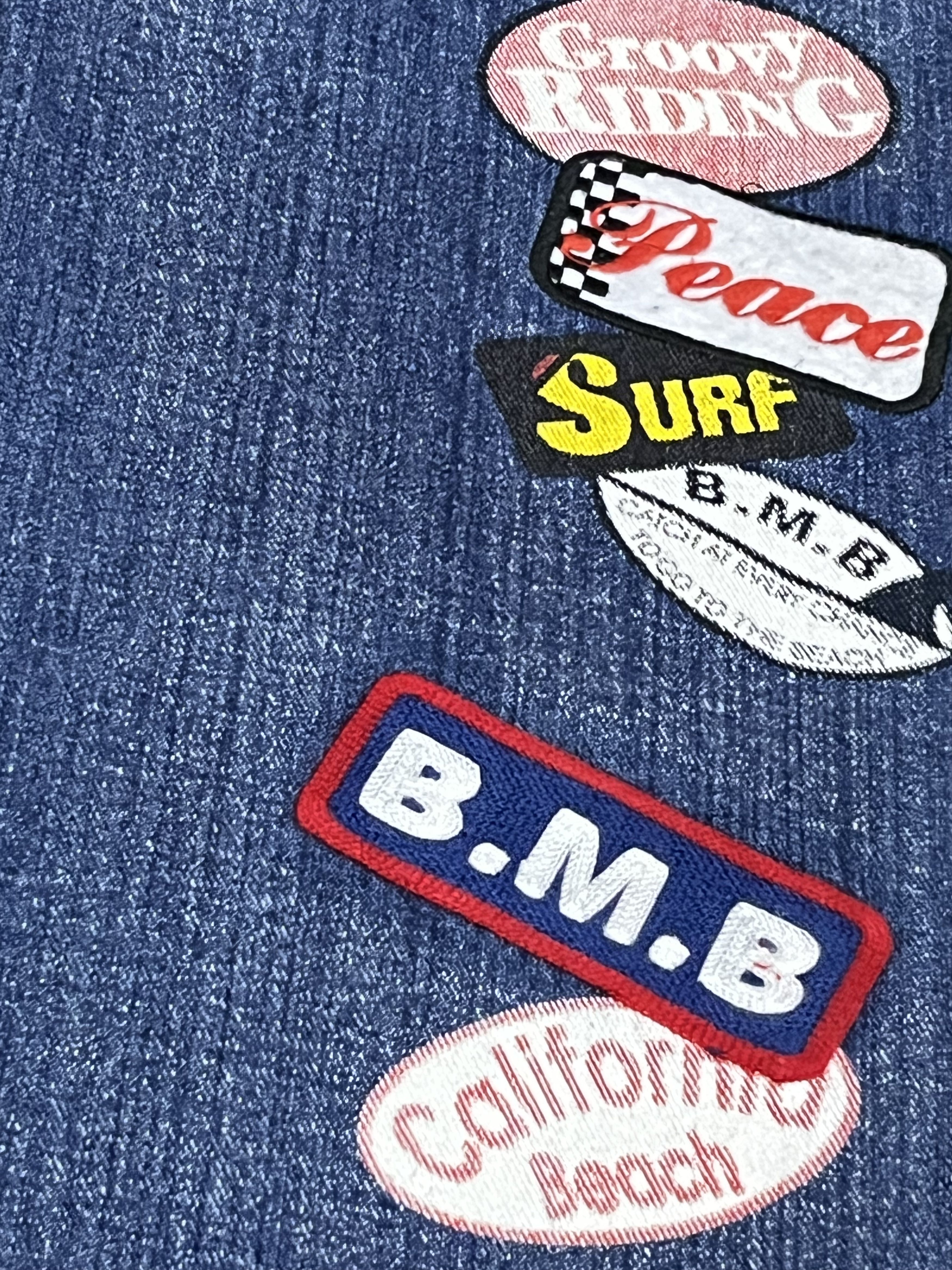Japanese Brand 🏄Vtg BMB California Beach Surf Multi Patches Printed Denim Size US 30 / EU 46 - 8 Thumbnail