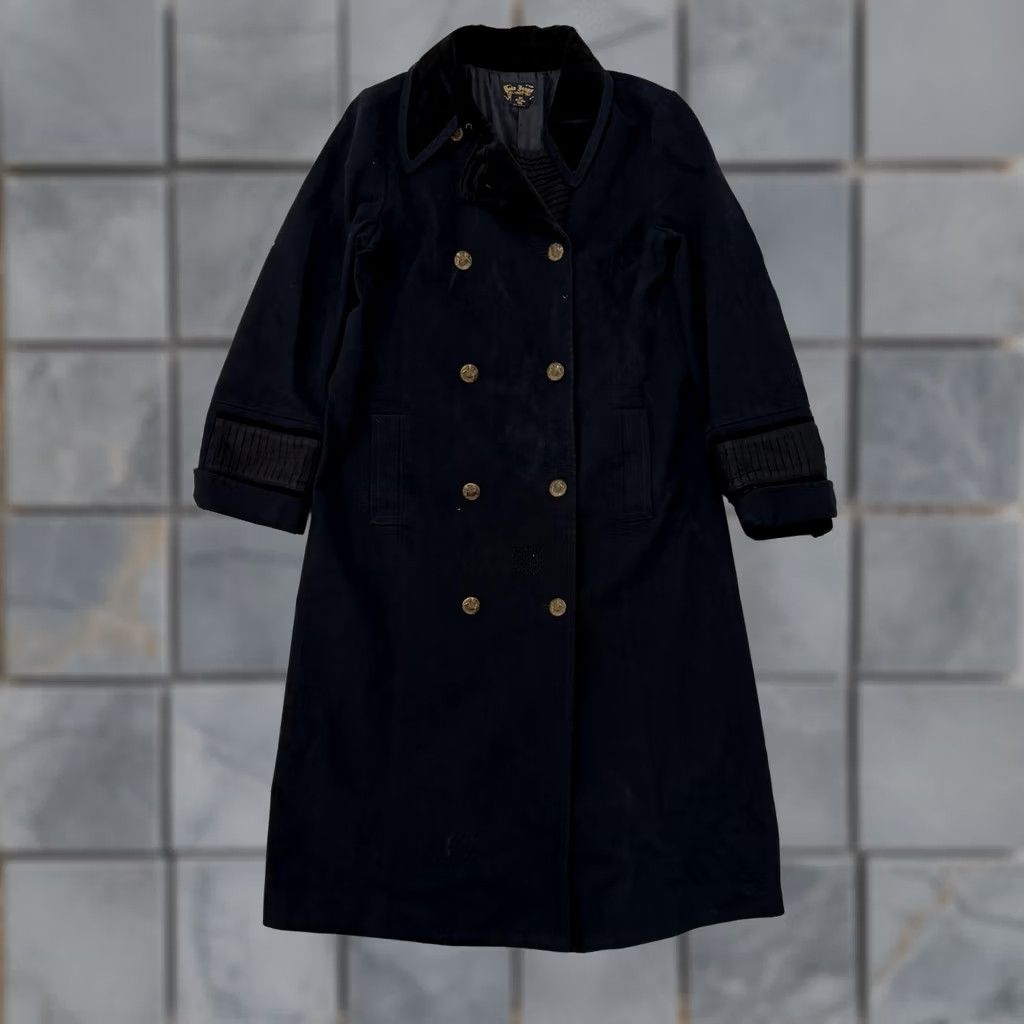 Ralph Lauren Ralph Lauren Polo Jeans Coat Womens Large Blue Trench Coat Military Army Buttoned Belted Long Sleeve Lined Twill Size 36" / US 14 / IT 50 - 1 Thumbnail