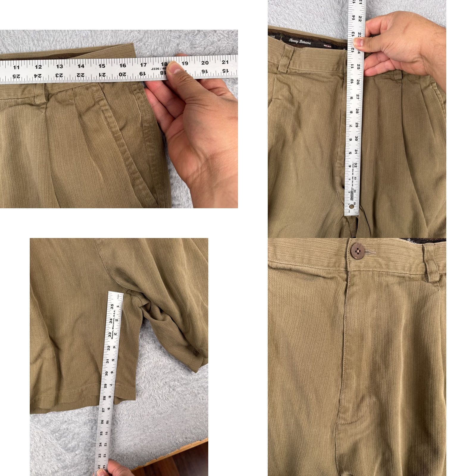 Tommy Bahama Tommy Bahama Shorts Men Bermuda 35 Brown Silk Pleated 100% Silk Beach Vacation 34x8 Bermuda Shorts Mens Size US 35 - 8 Thumbnail
