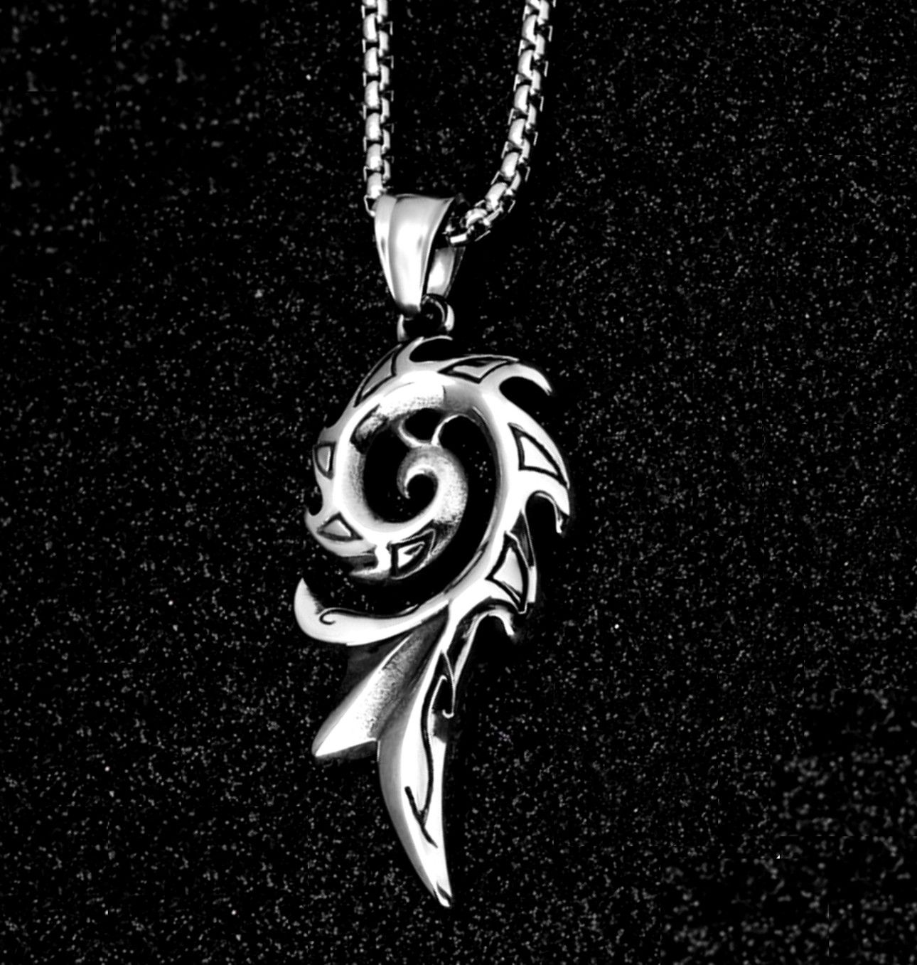 Silver Punk Shine Phoenix Flame Stainless Steel Silver Necklace | Grailed