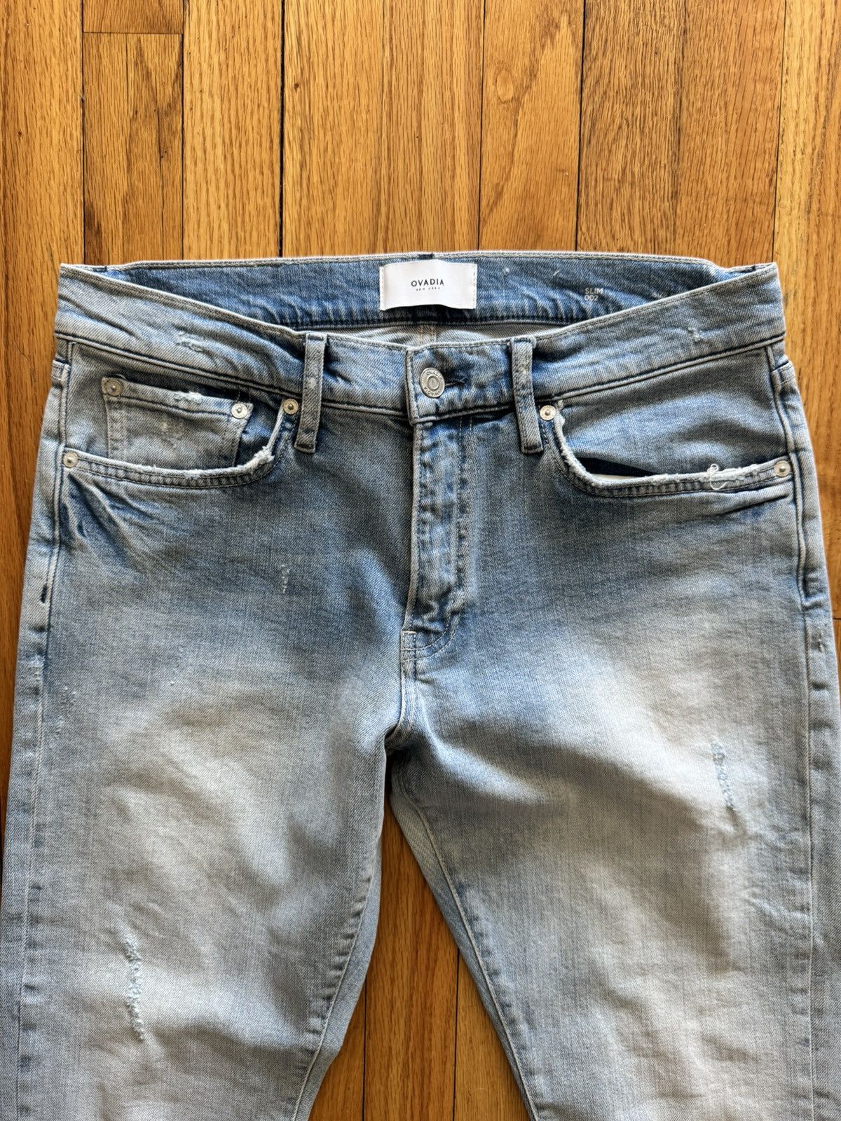 Ovadia & Sons Ovadia & Sons Distressed Slim Fit Denim Men’s Size 32x32 Size US 32 / EU 48 - 2 Thumbnail