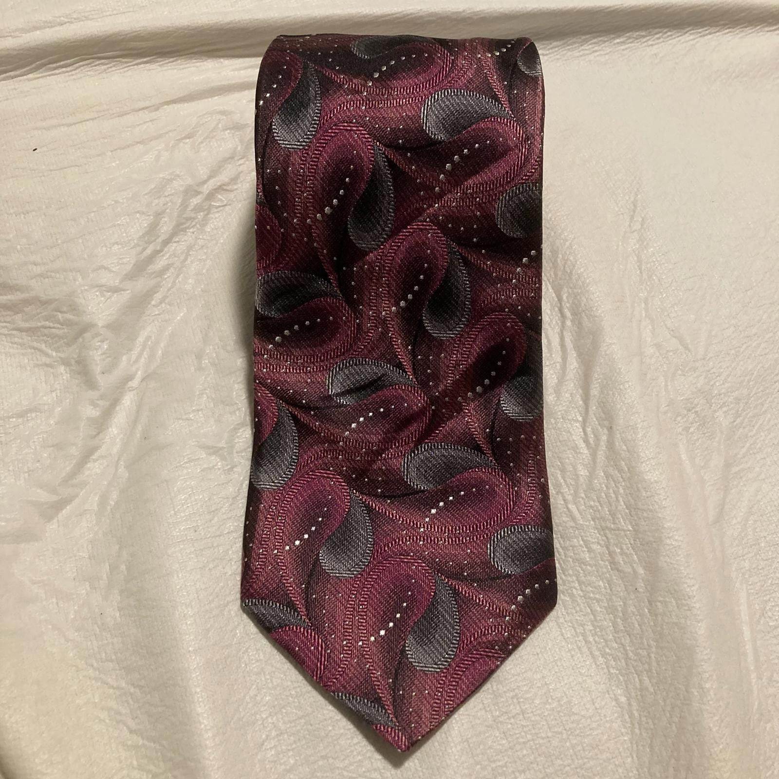 Designer NWOT Paul Dione Maroon 100% Silk Tie Size ONE SIZE - 1 Thumbnail