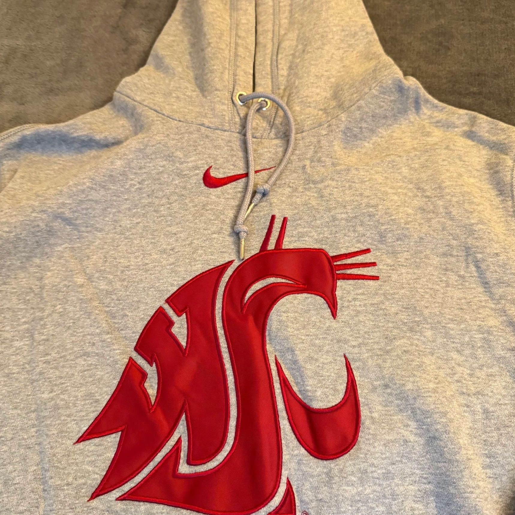 Nike Nike Washington State Cougars Pullover Hoodie Gray Red Logo Mens Large Size US L / EU 52-54 / 3 - 3 Thumbnail