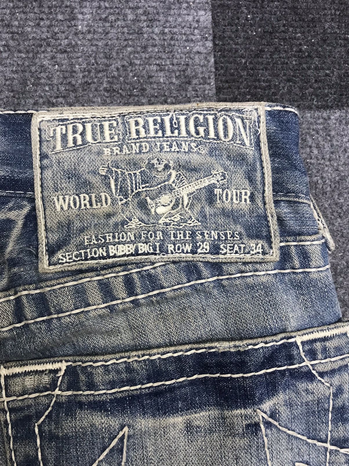 True Religion 💥THRASHED💥TRUE RELIGION LOW RISE DISTRESSED DENIM F377 Size US 29 - 17 Thumbnail