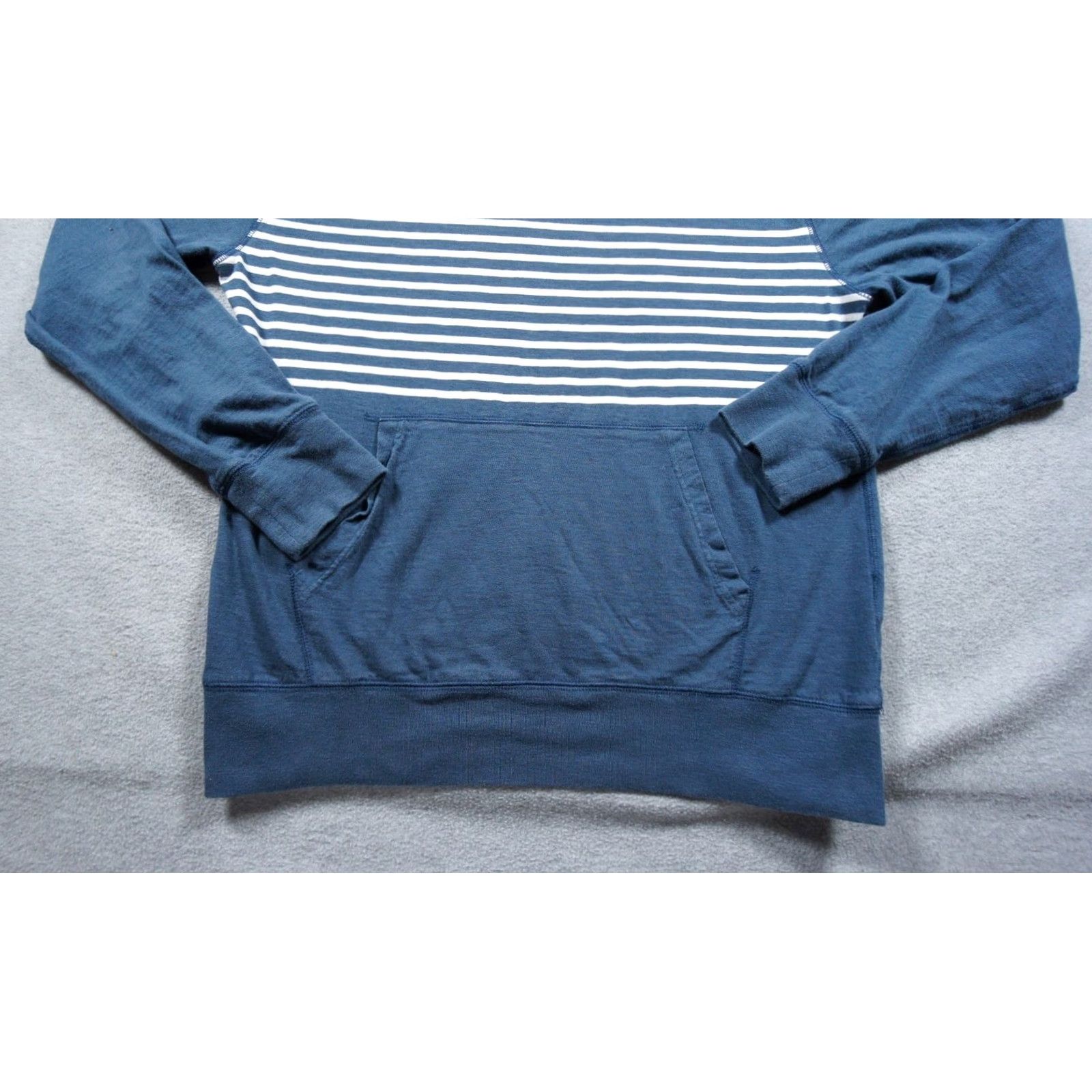 J.Crew J.CREW Sweater Mens Medium Blue Hoodie Striped Slub Cotton Yarns Pullover Adult Shirt Size US M / EU 48-50 / 2 - 3 Thumbnail