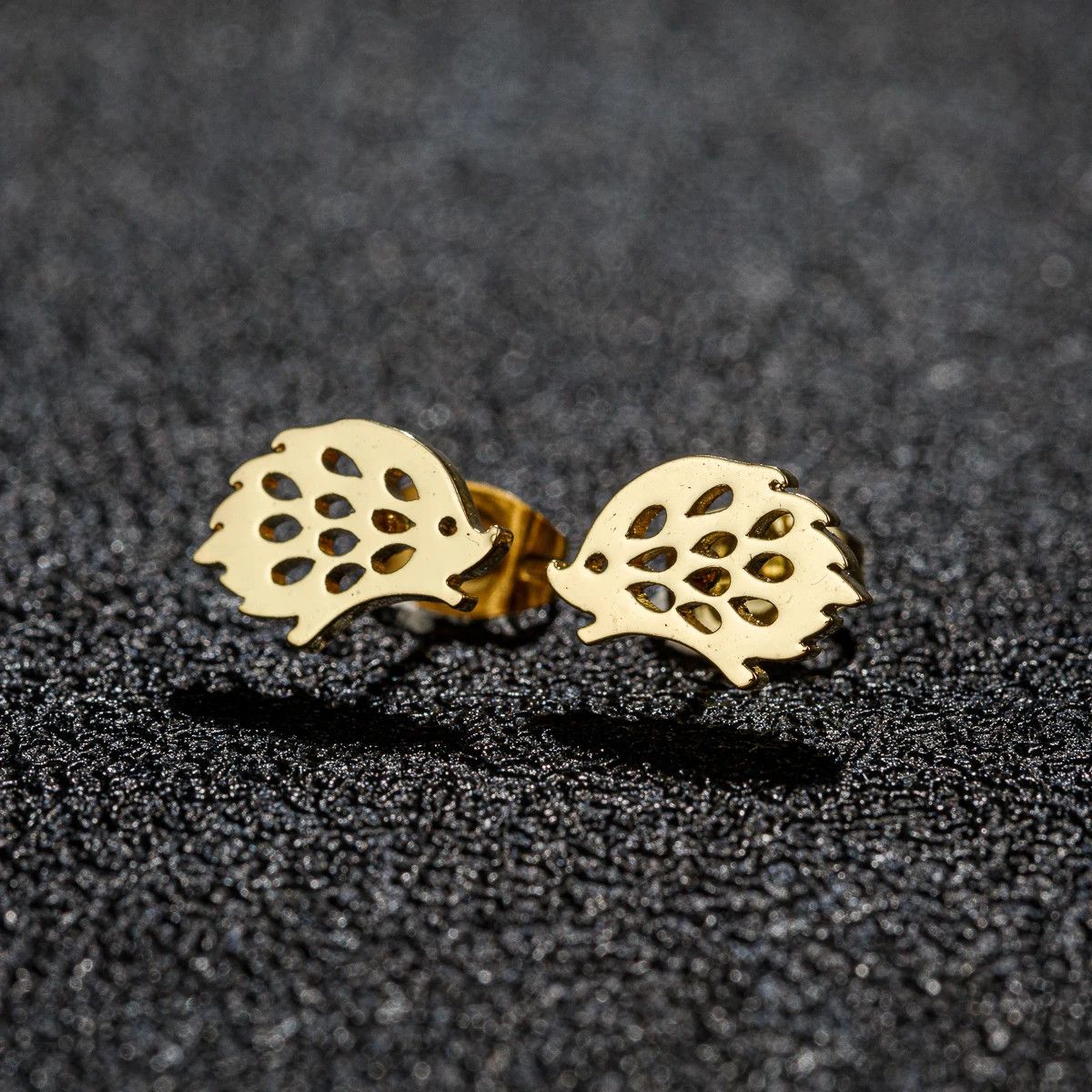 Jewelry Mini Hedgehog Stud Earrings Charm Earring Gift Size ONE SIZE - 1 Thumbnail