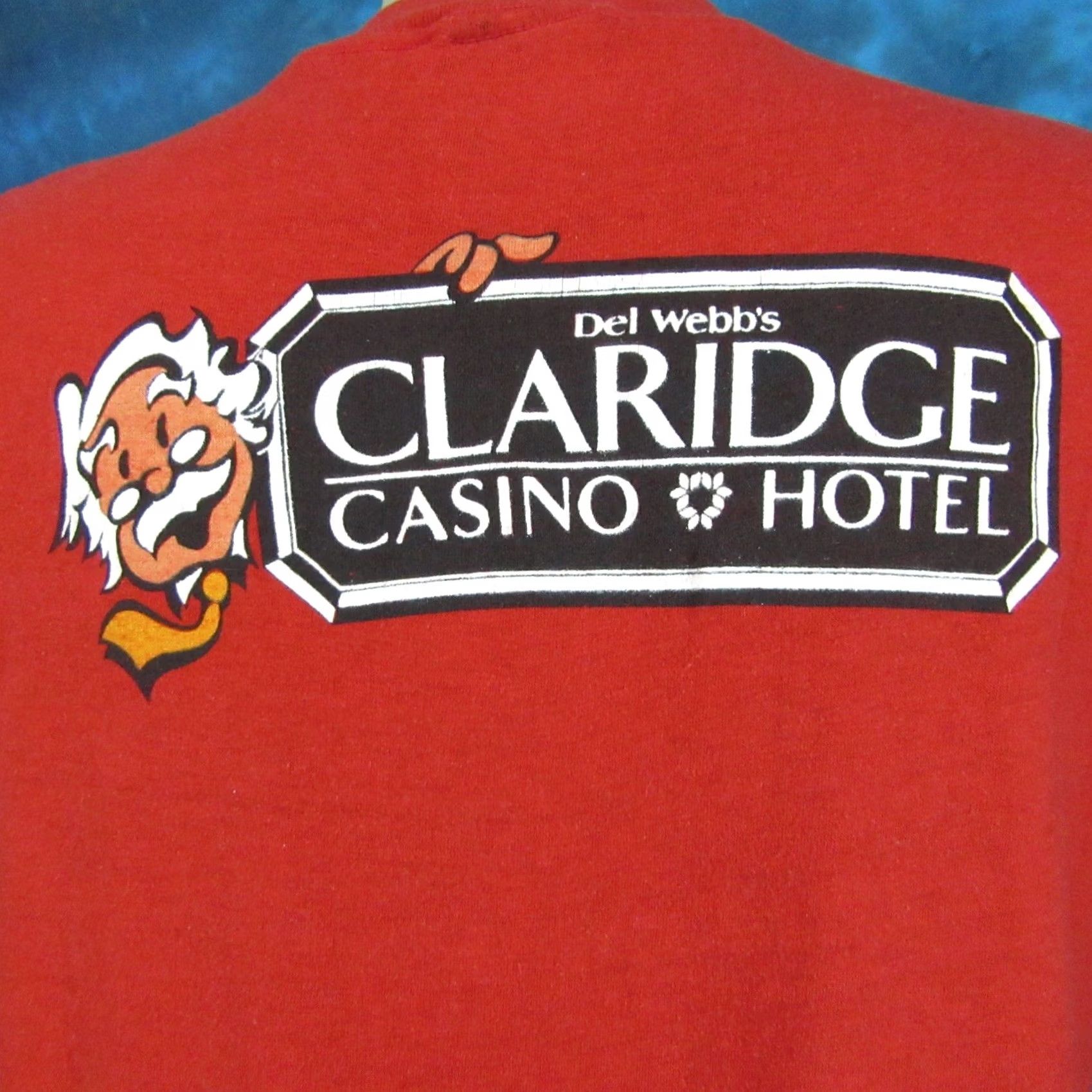 Vintage VINTAGE DEL WEBB'S CLARIDGE COWBOY ATLANTIC CITY T-Shirt L 80s single stitch Red Mens Size US L / EU 52-54 / 3 - 4 Thumbnail