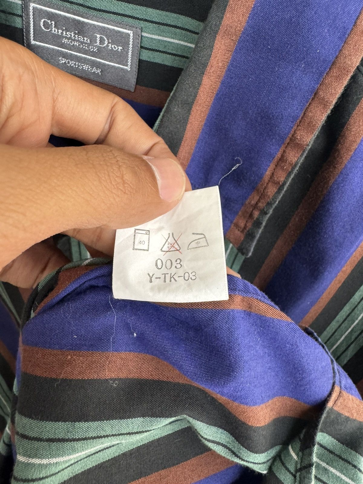 Christian Dior Monsieur VINTAGE CHRISTIAN DIOR MONSIEUR STRIPED POCKET SHIRT Size US M / EU 48-50 / 2 - 9 Thumbnail