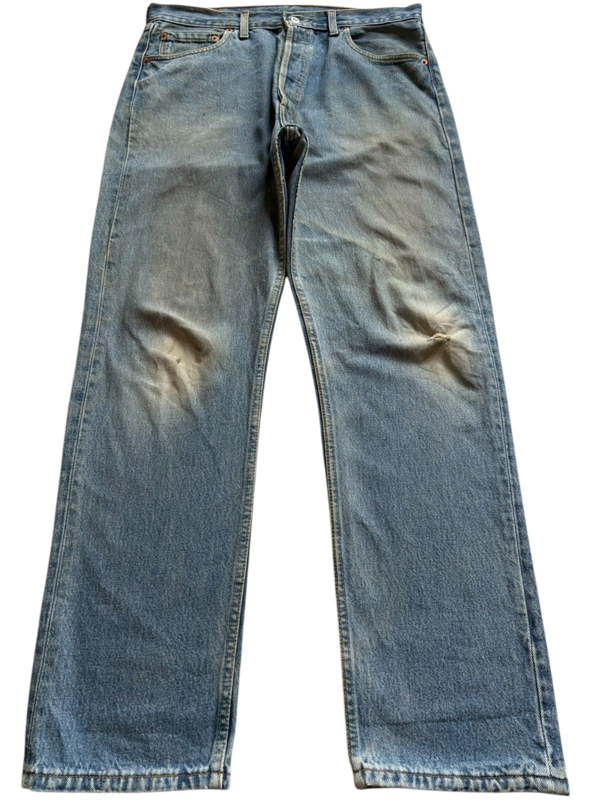 Levi's Vintage 90s Levis 501 UK Mud Wash Distressed Loose Jeans Size US 33 - 1 Thumbnail