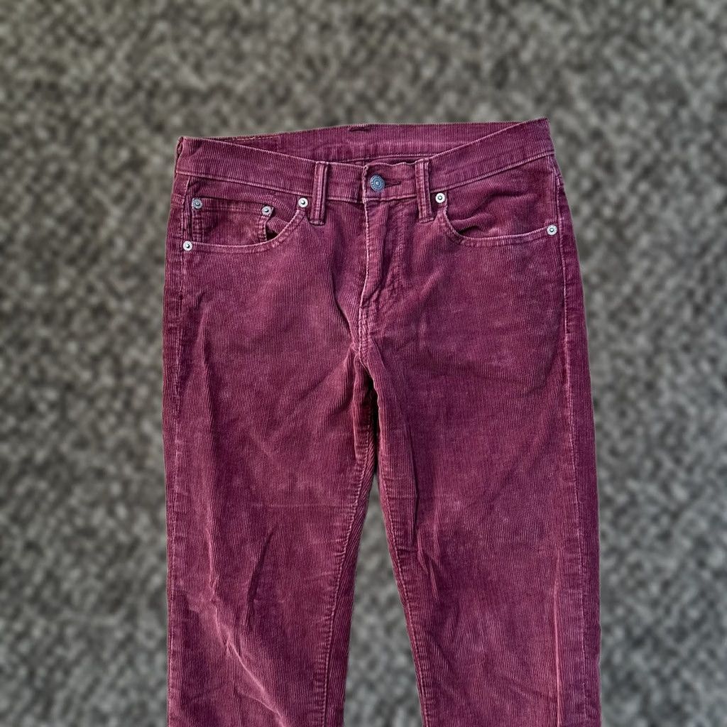 Levi's Levi's 511 Slim Straight Jeans Men 29x32 Red Corduroy Pants Regular Inseam 32" 5-Pocket Denim Vintage: No Size US 29 - 1 Thumbnail