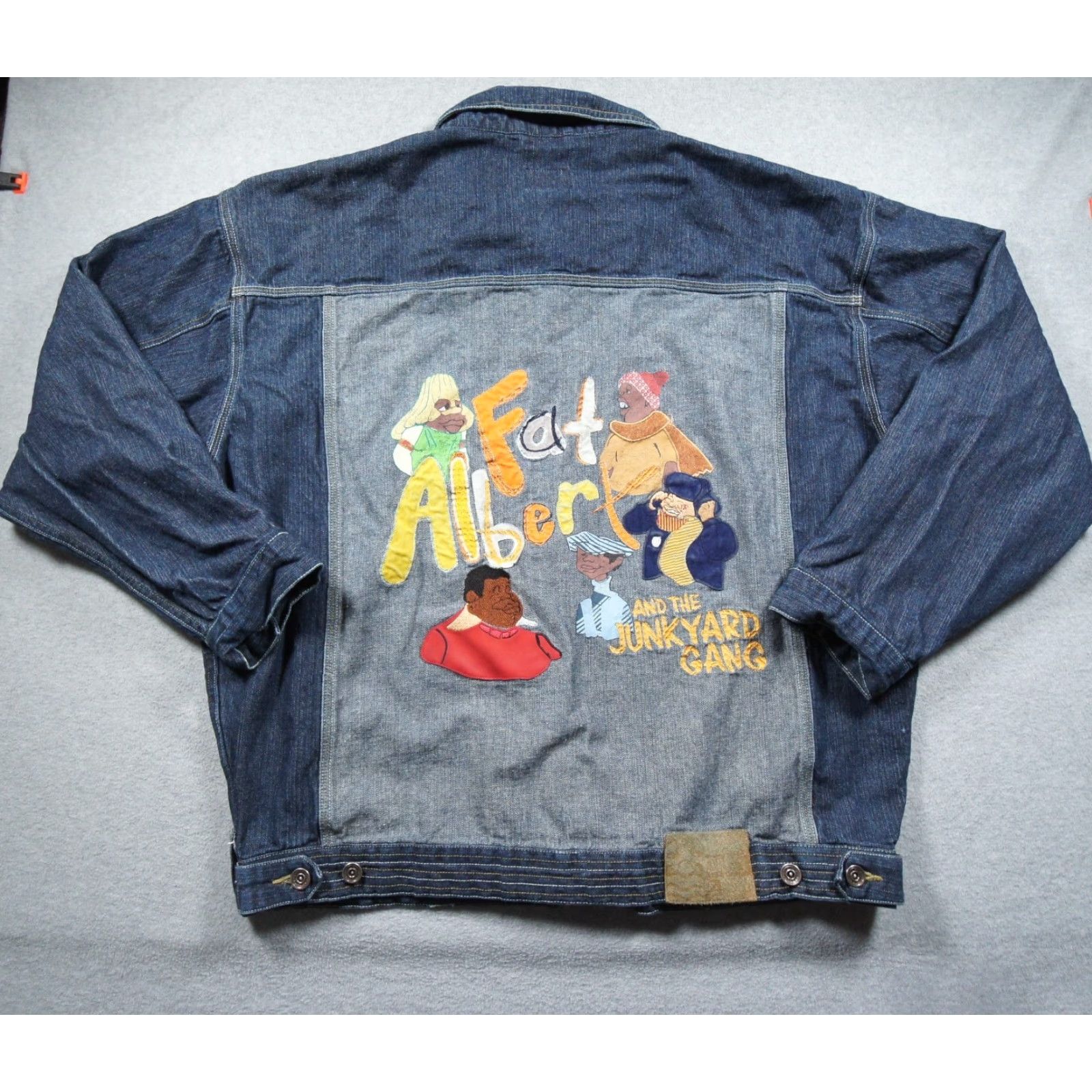 Fubu VINTAGE Fat Albert Jacket Mens 3XL Blue Denim FUBU Bomber Jacket Hip Hop 90s Y2K Men Size US 39 - 4 Thumbnail