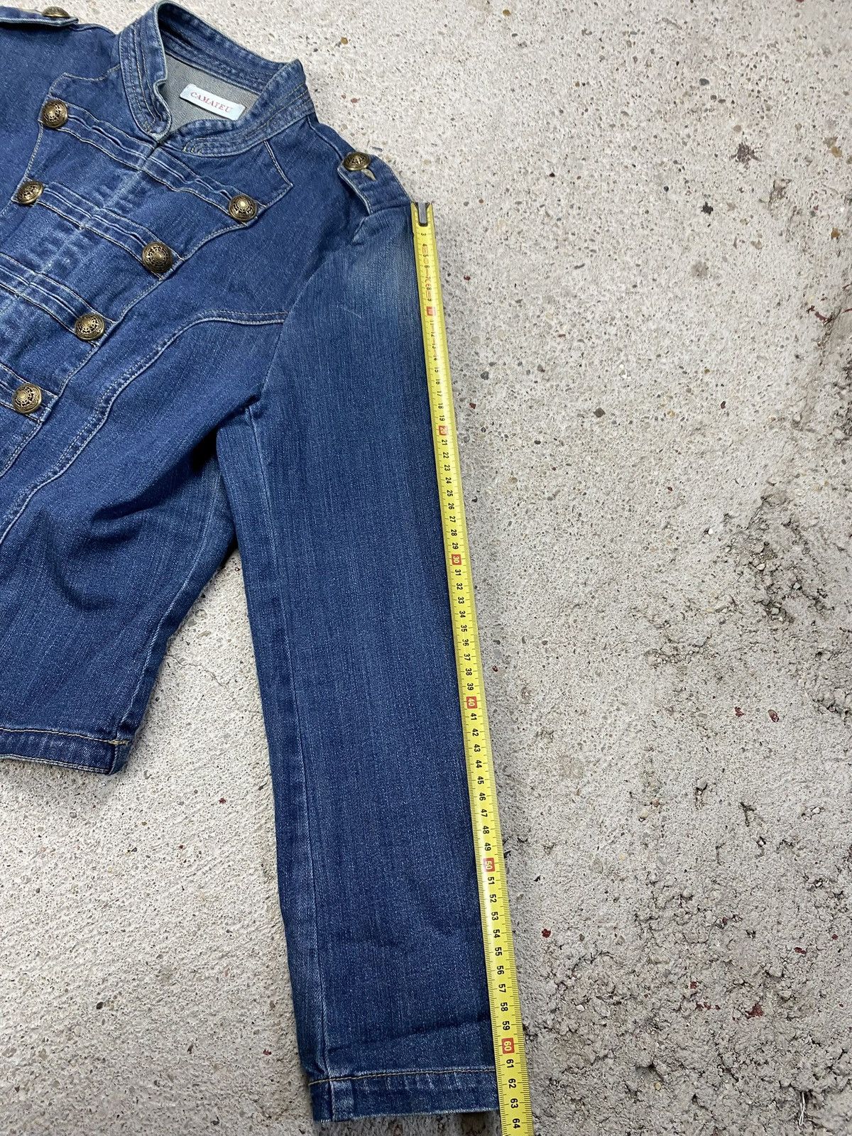 Japanese Brand Vintage napoleon jacket denim blue Size S / US 4 / IT 40 - 12 Thumbnail