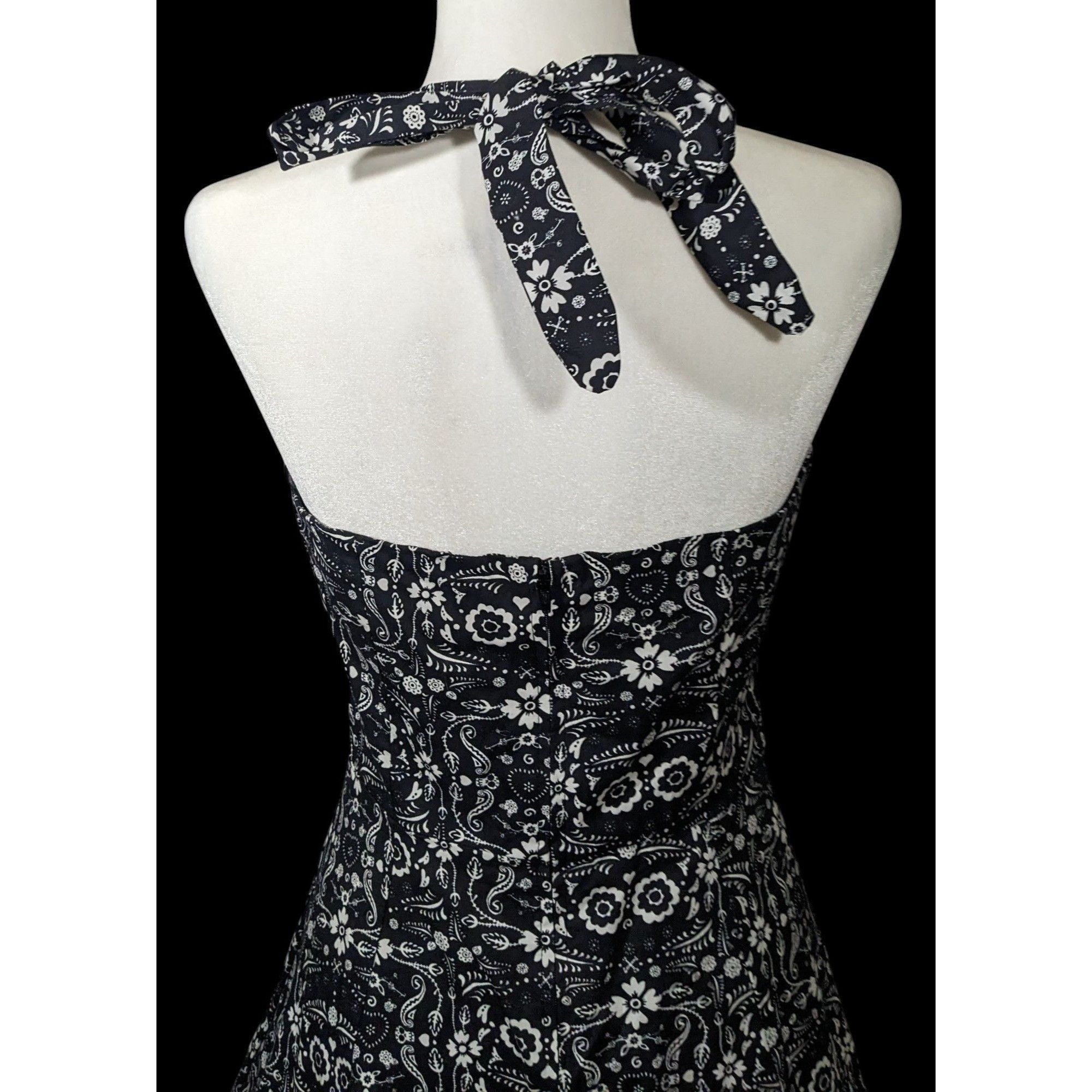 Other Hot Topic Book Of Life Black Floral Skeleton Halter Dress Si Size L / US 10 / IT 46 - 5 Thumbnail