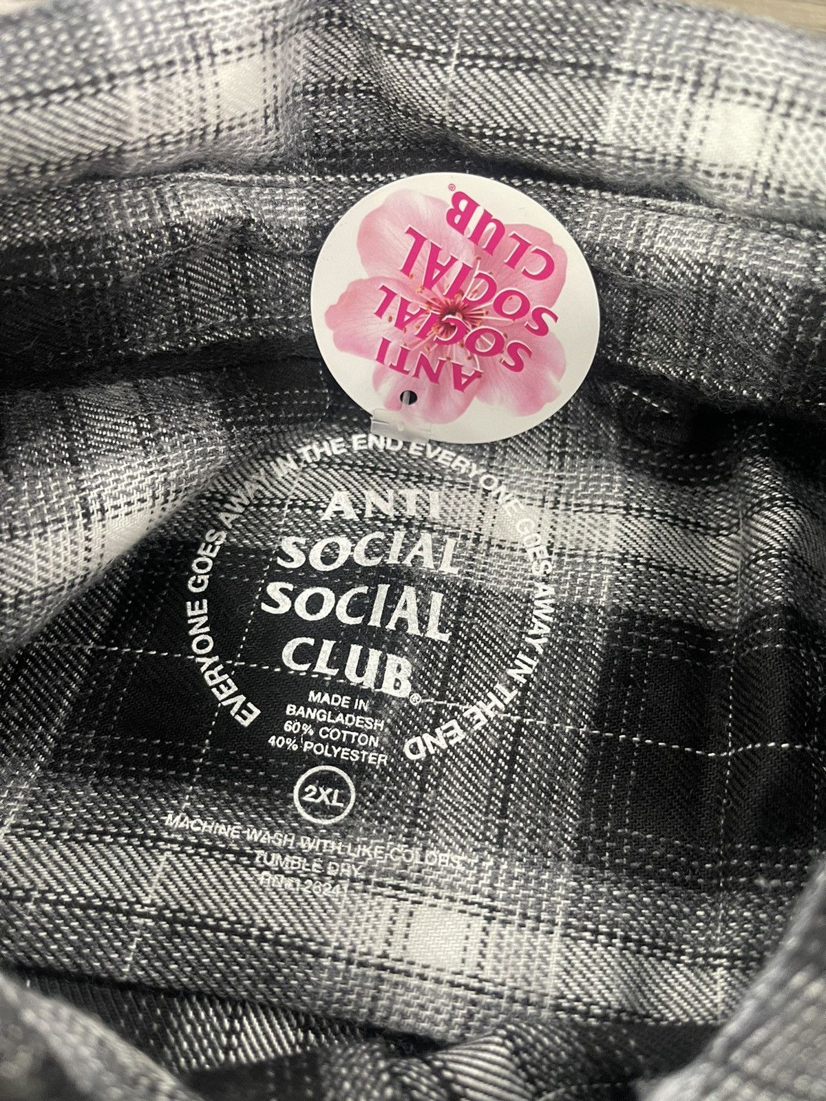 Anti Social Social Club × Designer ⚡️ ASSC Anti Social Club Overwhelming Proof Flannel 2XL ⚡️ Size US XXL / EU 58 / 5 - 9 Thumbnail