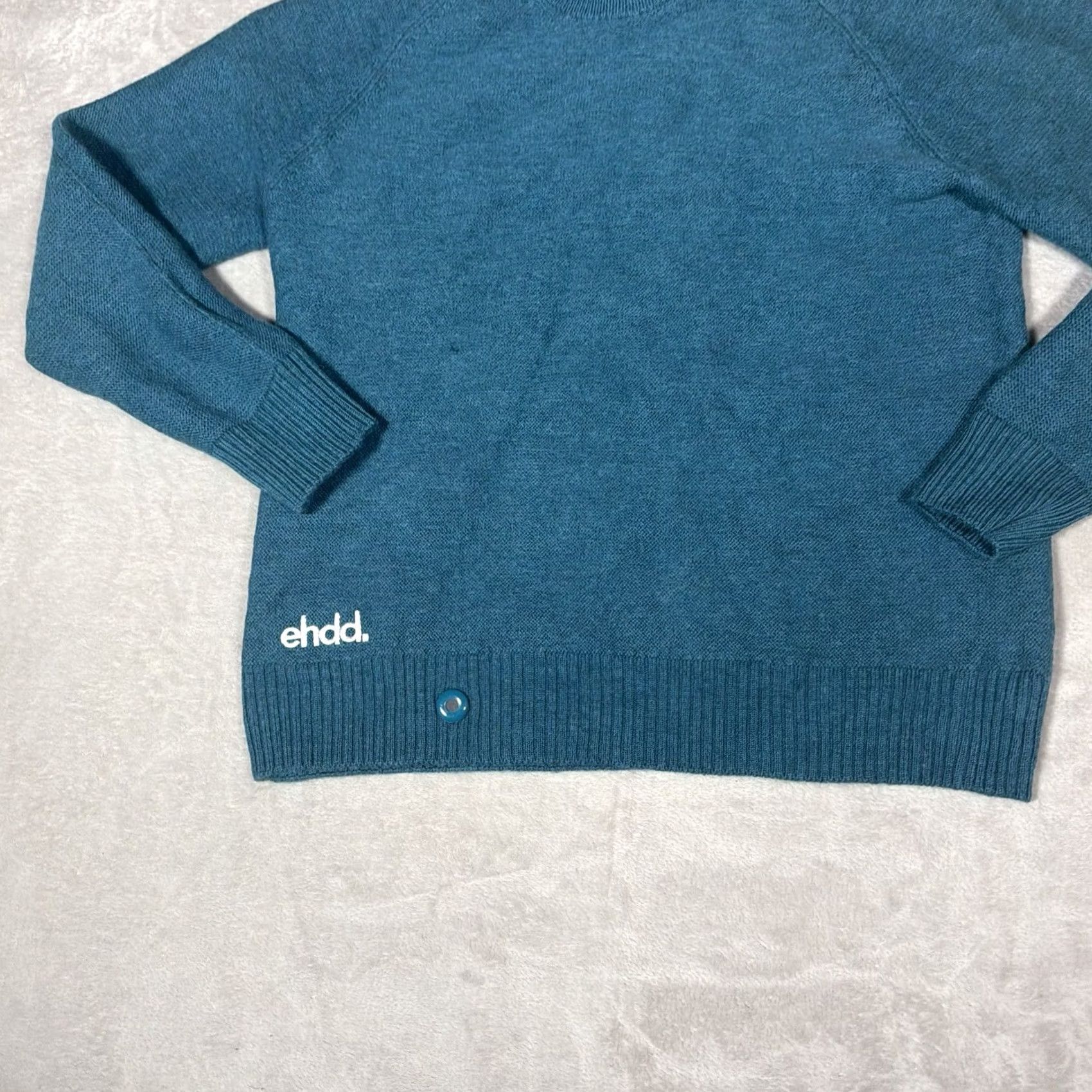 Vintage Sheep INC Sweater Mens Pullover Crew Neck Blue 100% Merino Wool Classic Knit Tight-Knit Hand Wash Only Yellow Circle Logo (3) Size US S / EU 44-46 / 1 - 3 Thumbnail