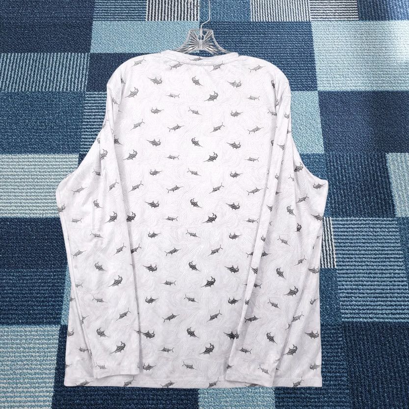 Vintage Reel Legends Shirt Men XL White Shark Print Topographic Swirl Long Sleeve Fish Size US XL / EU 56 / 4 - 1 Thumbnail