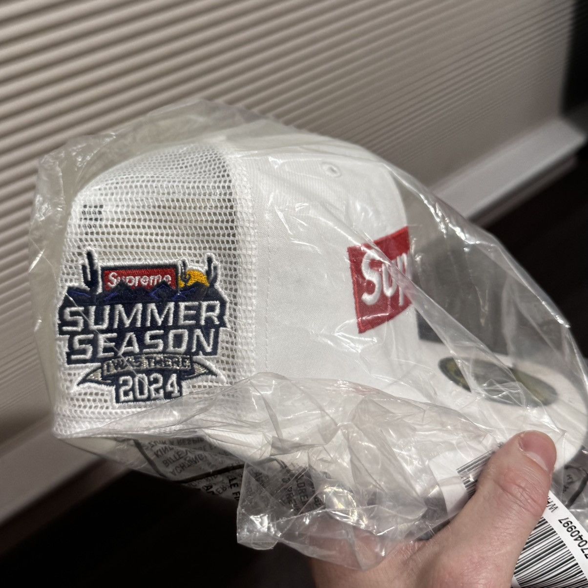 帽子 supreme Box Logo Mesh Back New Era 7 5/8 Supreme Box Logo Mesh Back New Era Cap SS24 White - SS24 - US