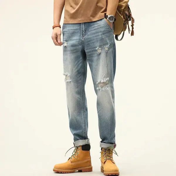 VIBE Vintage high street washed and faded casual ripped jeans Size US 34 / EU 50 - 1 Thumbnail