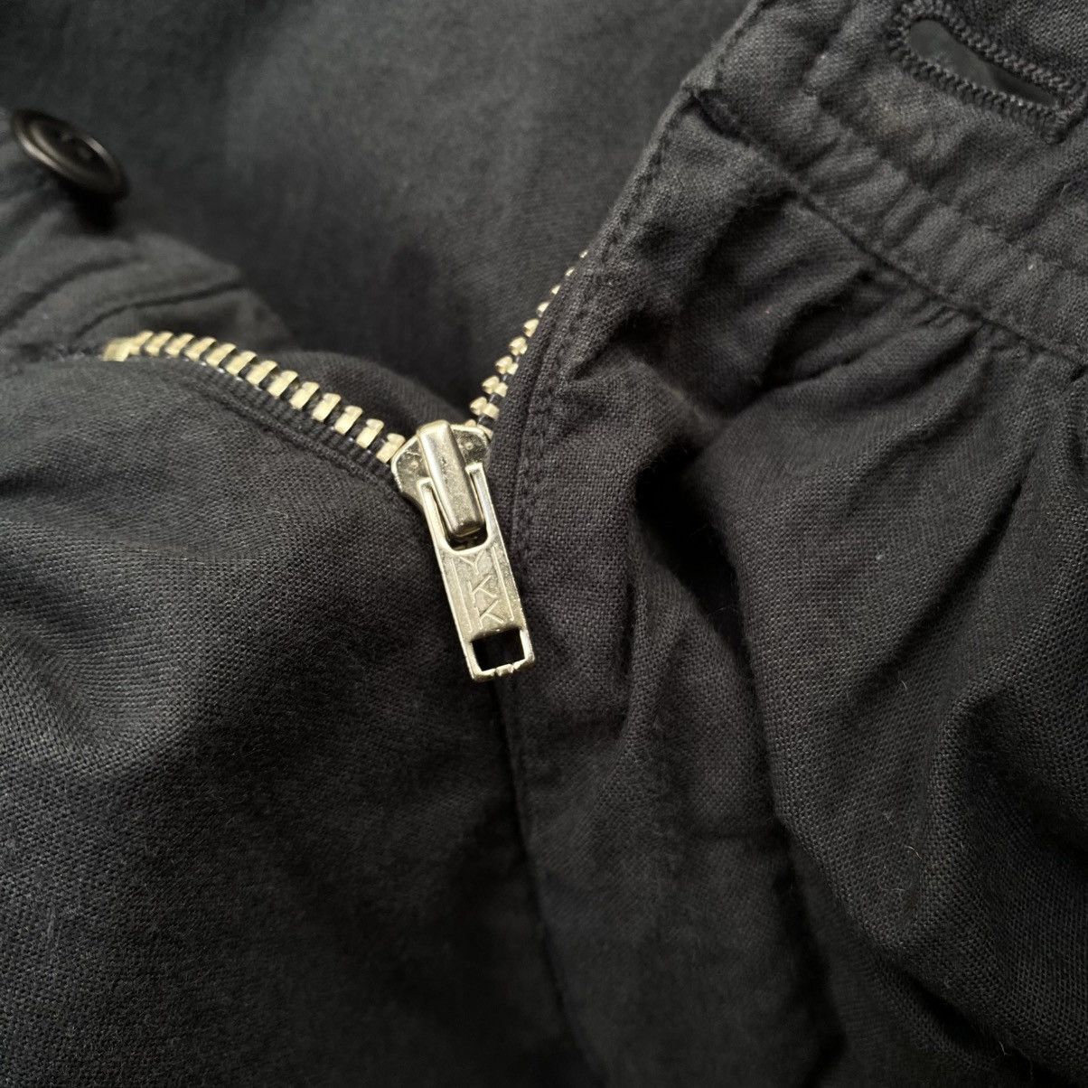 Issey Miyake Issey Miyake Black Skirt with Gathered Pocket Hem Detail Size 33" - 12 Thumbnail