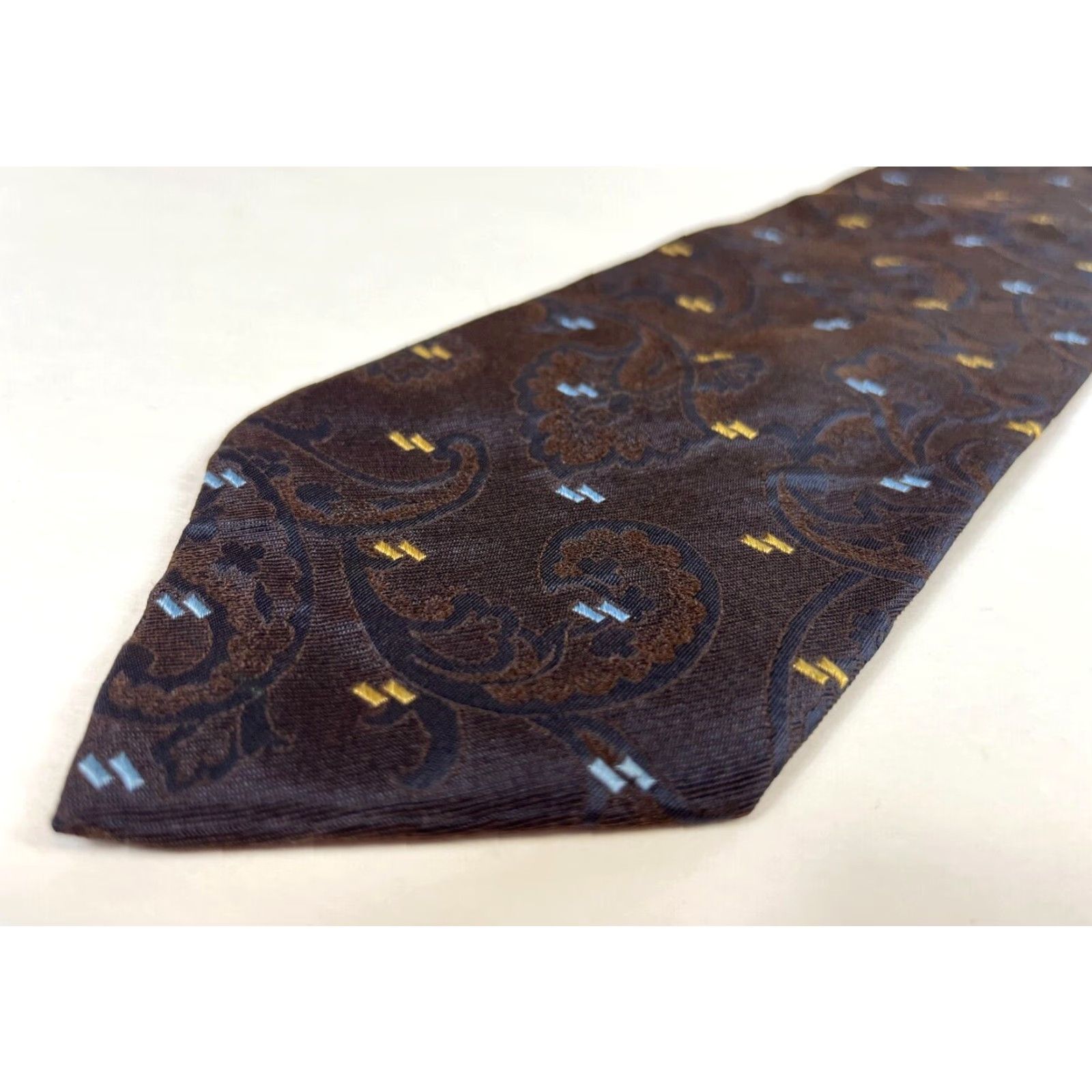 Ermenegildo Zegna Ermenegildo Zegna Tie Jacquard Silk Paisley Men’s Brown 57"-60" Wide 3.75" Made in Italy Size ONE SIZE - 4 Thumbnail