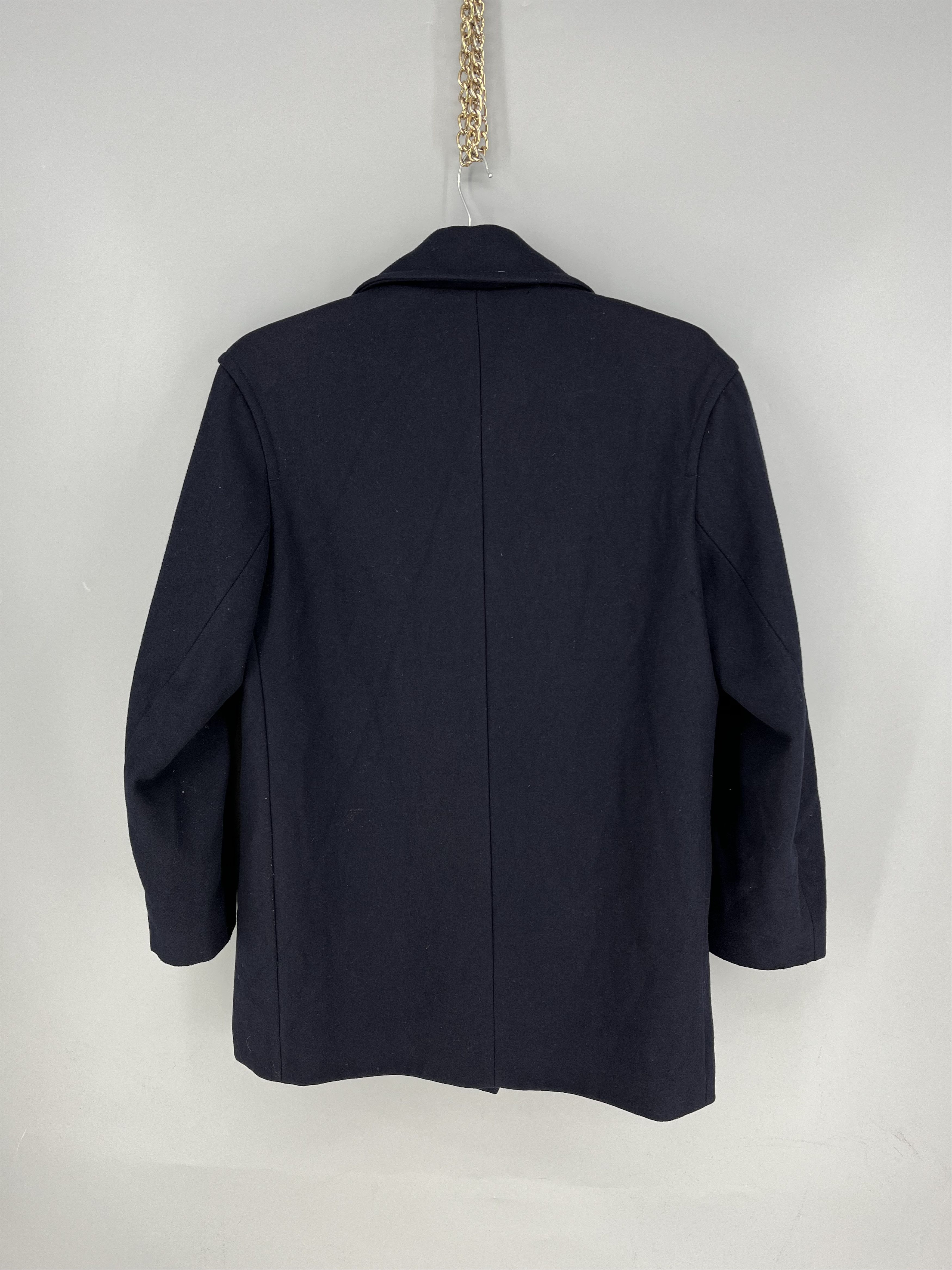 Gloverall Gloverall Navy Blue Pea Coat Double Breasted Brass Wool Size US M / EU 48-50 / 2 - 6 Thumbnail