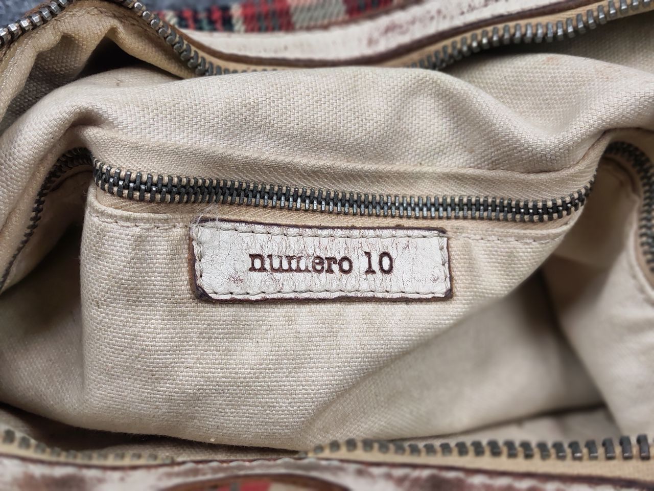 numero 10 Numero 10 Design Monzeglio tartan travel Canvas Leather Bag Size ONE SIZE - 24 Thumbnail