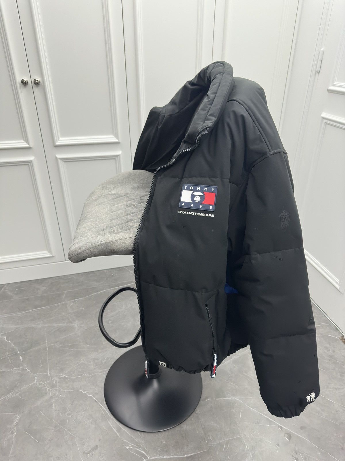 image of Aape X Tommy Hilfiger Puffer in Black, Men's (Size XL)