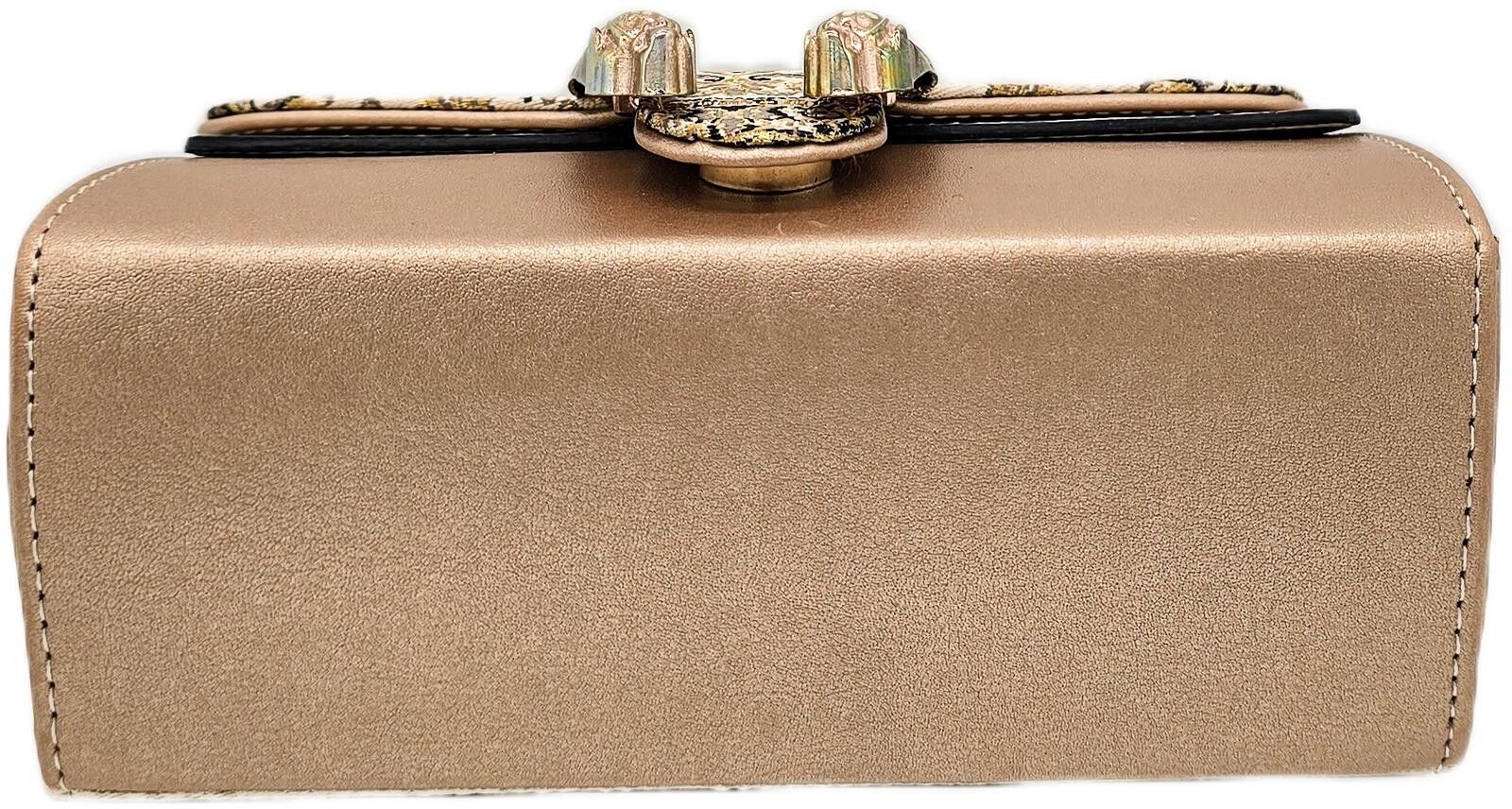 Unknown London Elegant Beige and Gold Patterned Chain Shoulder Bag Size ONE SIZE - 5 Thumbnail