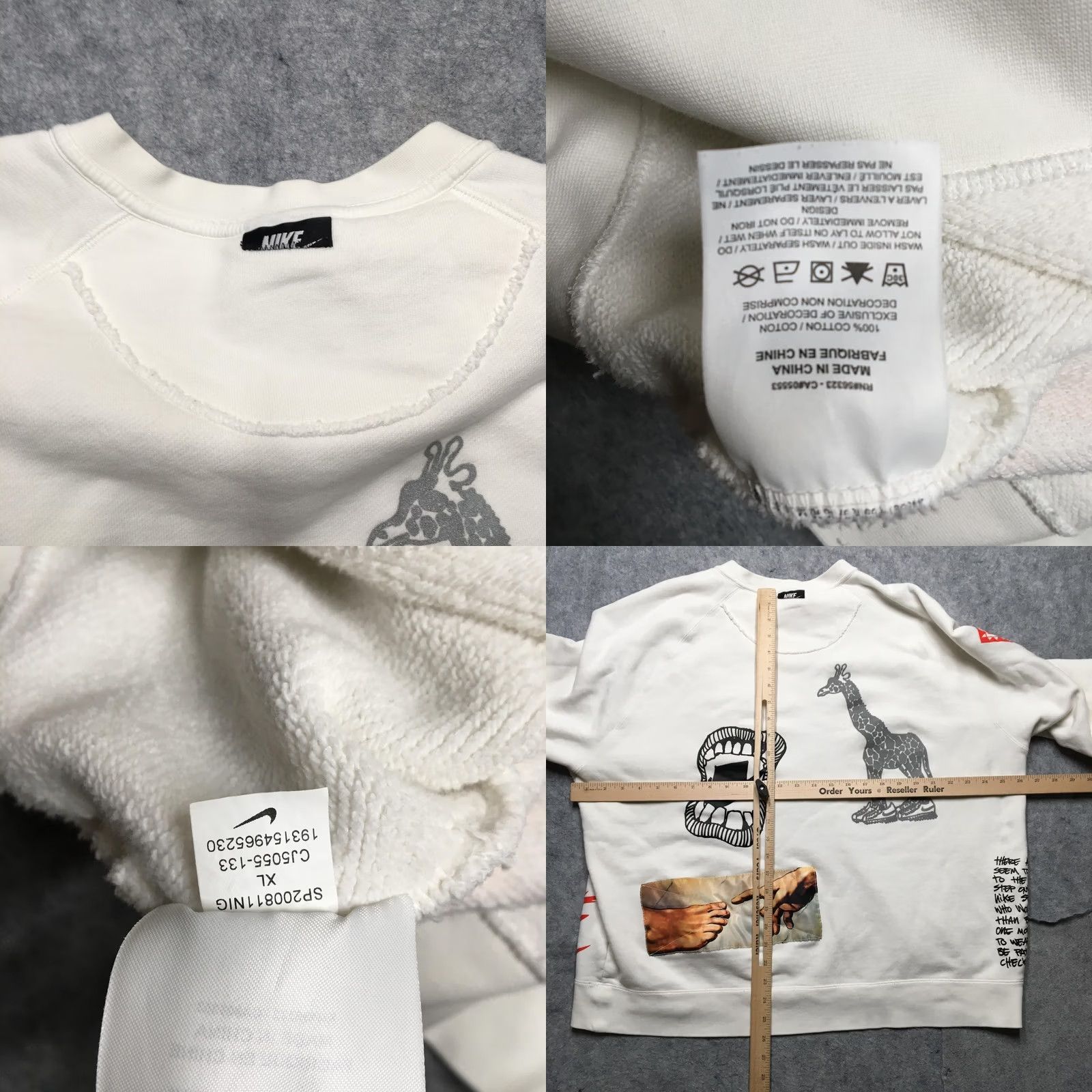 Nike Nike Sportswear Sweatshirt Mens XL Sail DIY Just Do It Graphic Crew CU5055-133 Size US XL / EU 56 / 4 - 9 Thumbnail