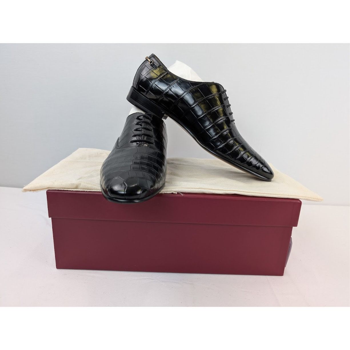 Gucci o1rshd1 Croco Niloticus Shoes in Black Size US 10.5 / EU 43-44 - 19 Thumbnail