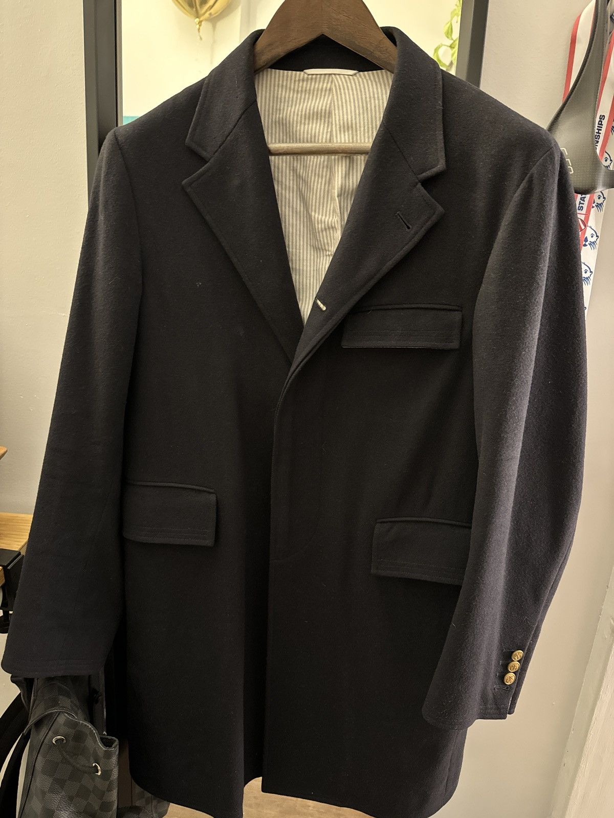 Thom Browne Thom Browne striped chesterfield cashmere wool coat Size US S / EU 44-46 / 1 - 1 Thumbnail