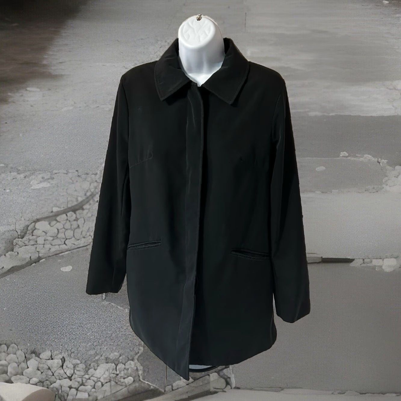 Merona VINTAGE Merona Coat Women Small Black Button Up Collar VN#1074381 RN#17730 Peacoat Size S / US 4 / IT 40 - 3 Thumbnail