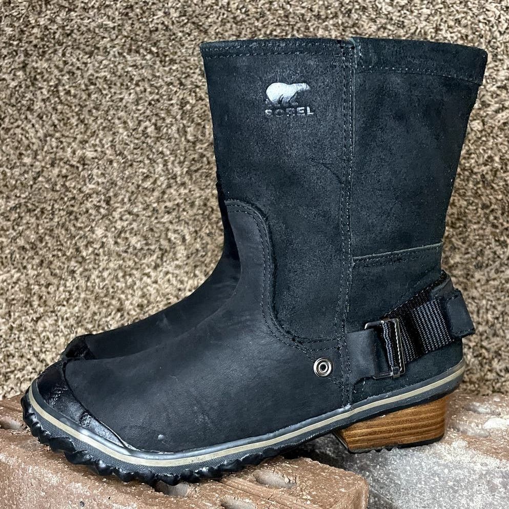 SOREL Sorel Slimshortie Nubuck Leather Ankle Duck Boots Black 5 Size US 5 / IT 35 - 6 Thumbnail