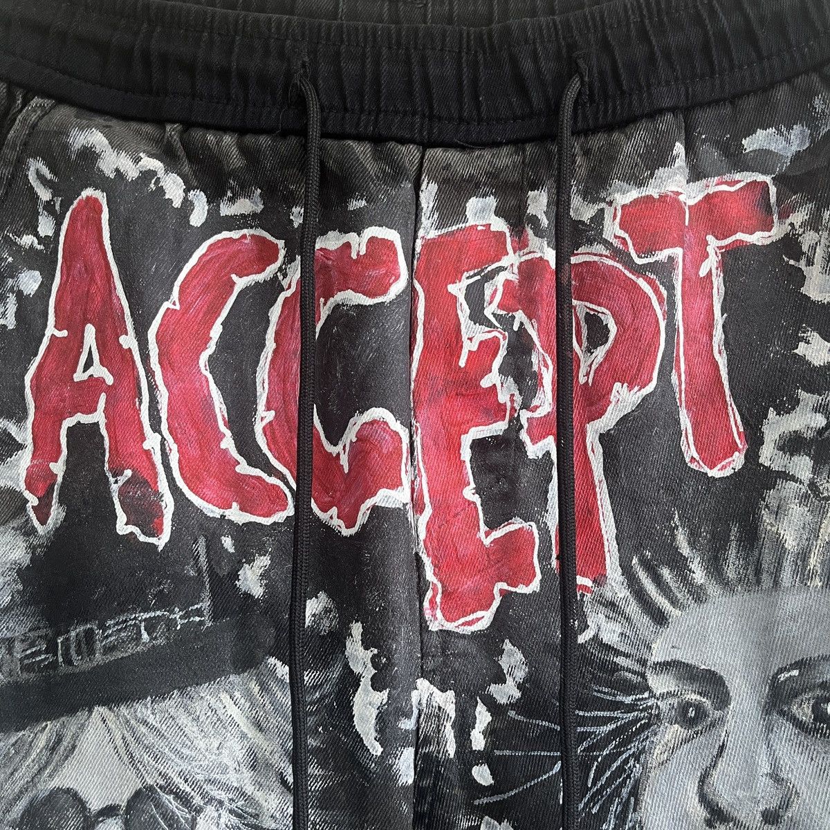 If Six Was Nine × Mostly Heard Rarely Seen Heavy Metal Accept Arts Custom Drawstring Pants Size US 31 - 5 Thumbnail