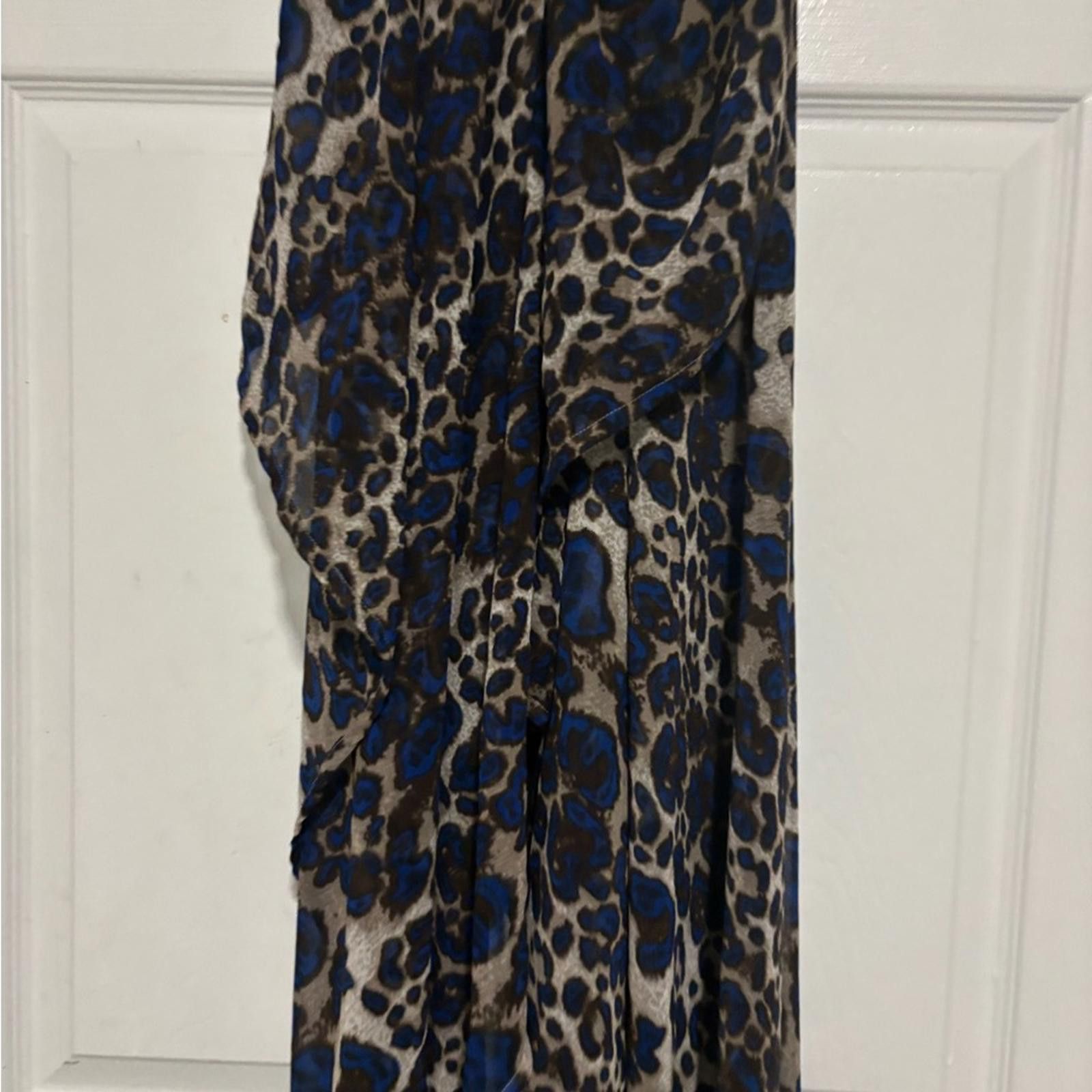 Sean John Sea Blue and Brown Patterned Scarf Size ONE SIZE - 2 Thumbnail