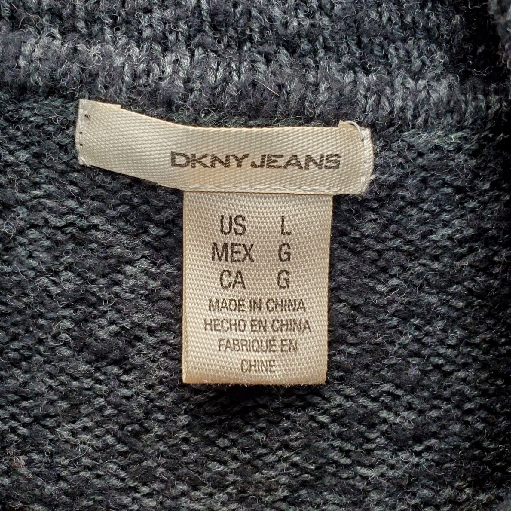 DKNY DKNY Sweater Womens L Gray Wool Blend Long Sleeve Turtleneck Slit Hem Pullover Casual Winter Knit Shirt Women’s L Size L / US 10 / IT 46 - 6 Thumbnail