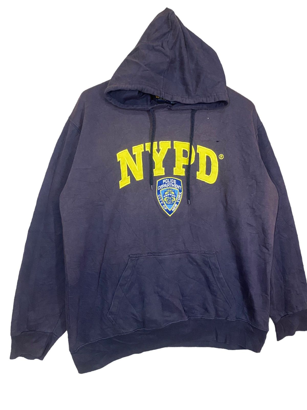 Vintage Y2k nypd hoodie pullover sun faded size xl Size US XL / EU 56 / 4 - 2 Thumbnail