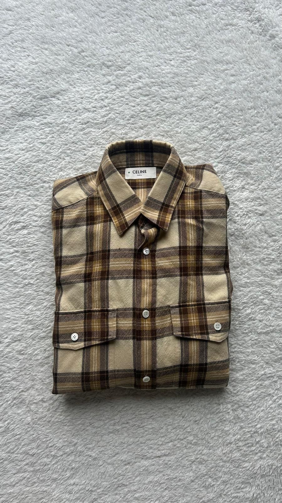 Celine Celine Prototype Plaid Shirt Sample Piece Hedi Era Size L / US 10 / IT 46 - 5 Thumbnail