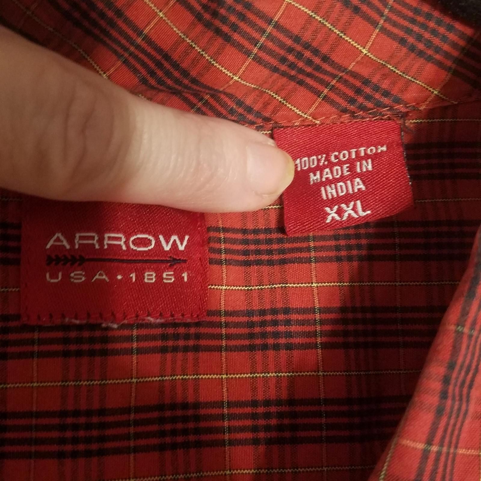 Arrow Arrow Red Plaid Shirt XXL Size US XXL / EU 58 / 5 - 3 Thumbnail