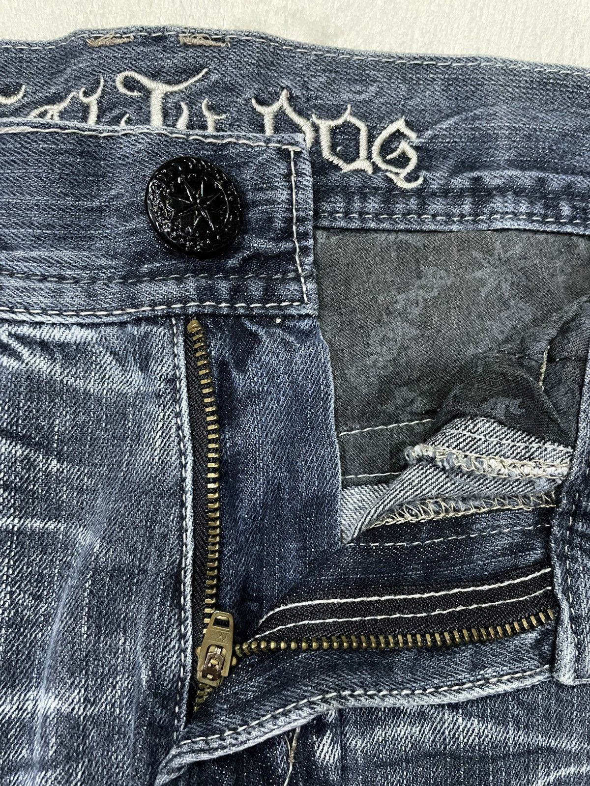 Japanese Brand Vintage Sally Dog Boot Cut Distress Mudwash Denim Jeans Size US 33 - 7 Thumbnail