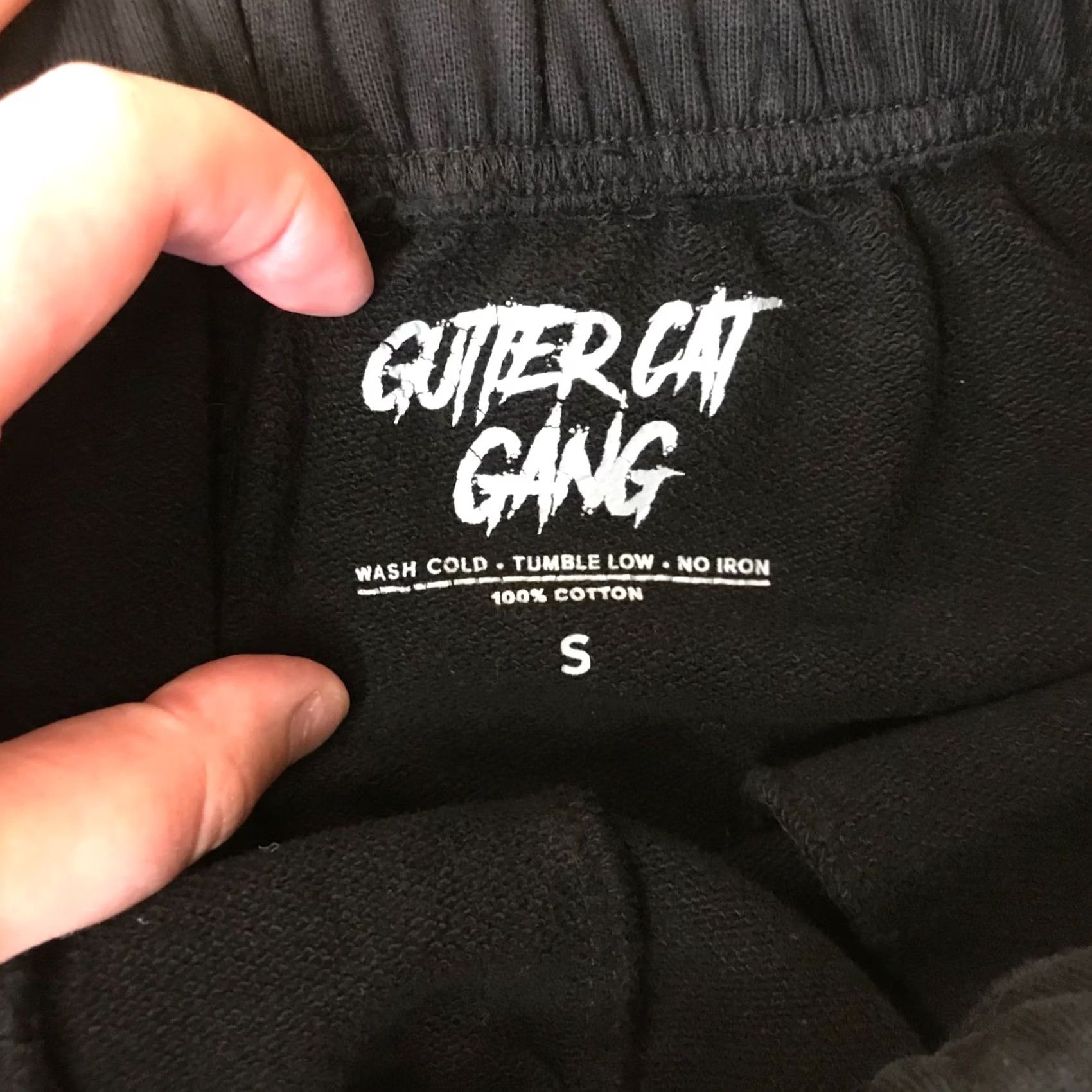Vintage GUTTER CAT GANG Sweat Shorts Black Mens S 100% COTTON Size US 29 - 7 Thumbnail
