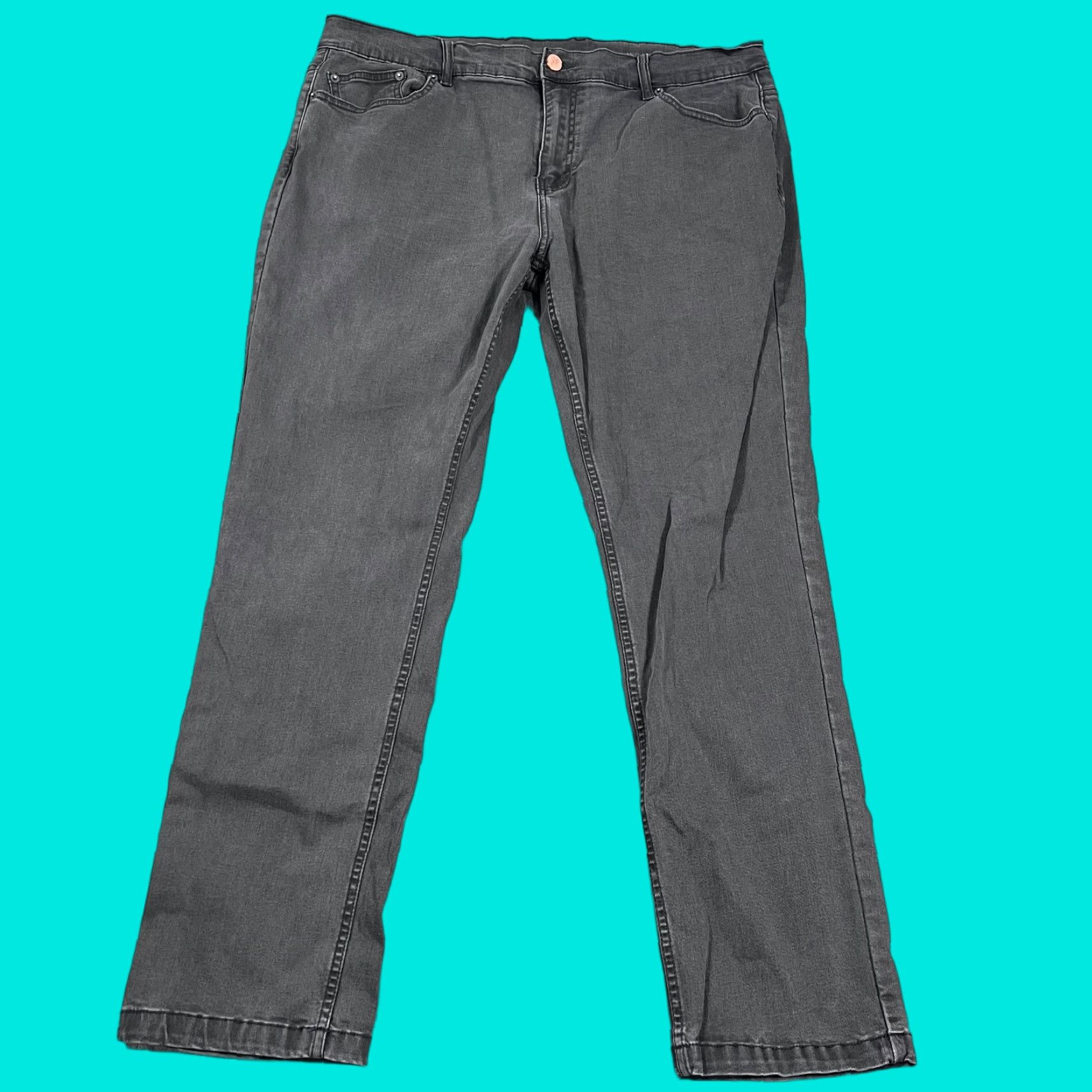 Denime Mugsy Jeans Men Mugsy Dark Gray Wash Stretch Knit Denim Straight ...