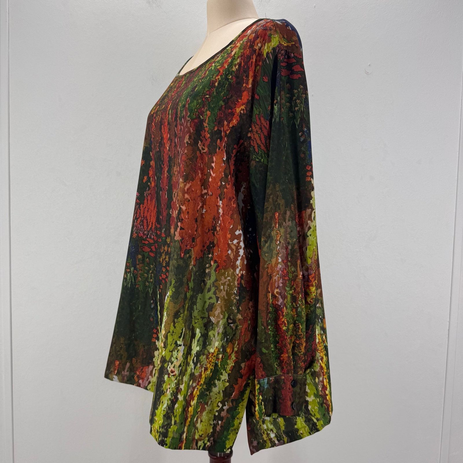 Marina Rinaldi Marina Rinaldi Nature Abstract Long Sleeve Blouse Plus sz 22 Size 3XL / US 20-22 - 3 Thumbnail