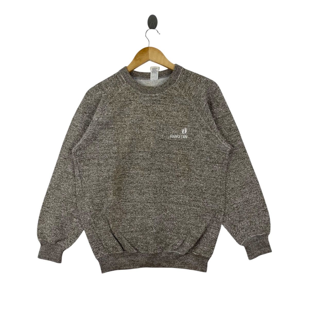 Hang Ten VTG 90s Hang Ten Salt & Pepper Raglan Sweatshirt M Heather Size US M / EU 48-50 / 2 - 1 Thumbnail