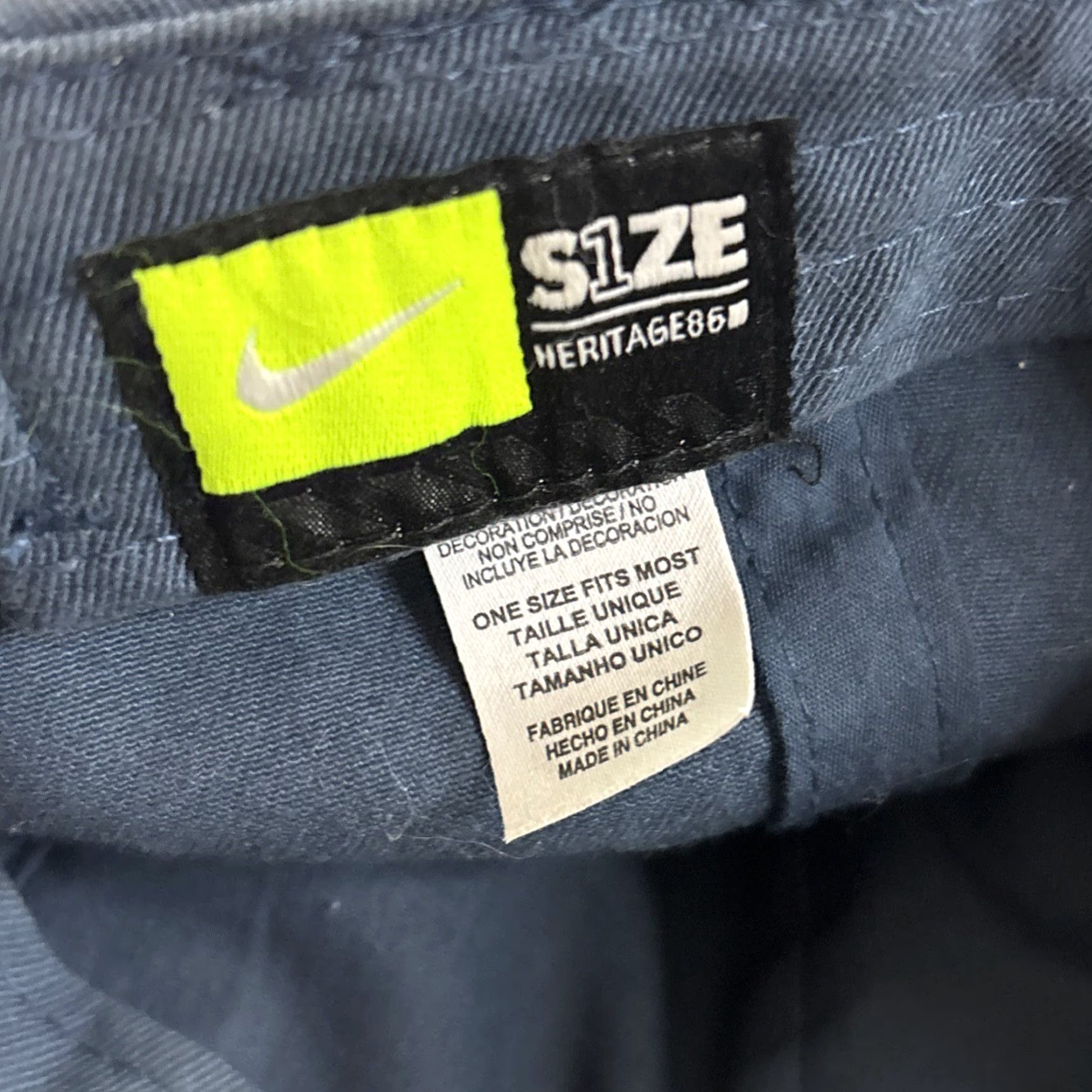 Nike Nike Navy Blue Baseball Cap OSFA Adjustable Hat - One Size - Heritage 86 - 100% Cotton - Unisex Adults Size ONE SIZE - 8 Thumbnail
