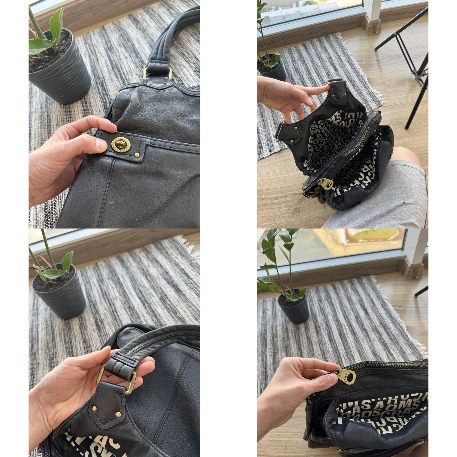 Marc by Marc Jacobs VINTAGE Marc by Marc Jacobs Leather Multi Pocket Satchel/Top Handle Bag Women Medium Black Retro Designer Pockets Bag Vintage Mens Womens Girls Boys Size ONE SIZE - 9 Thumbnail