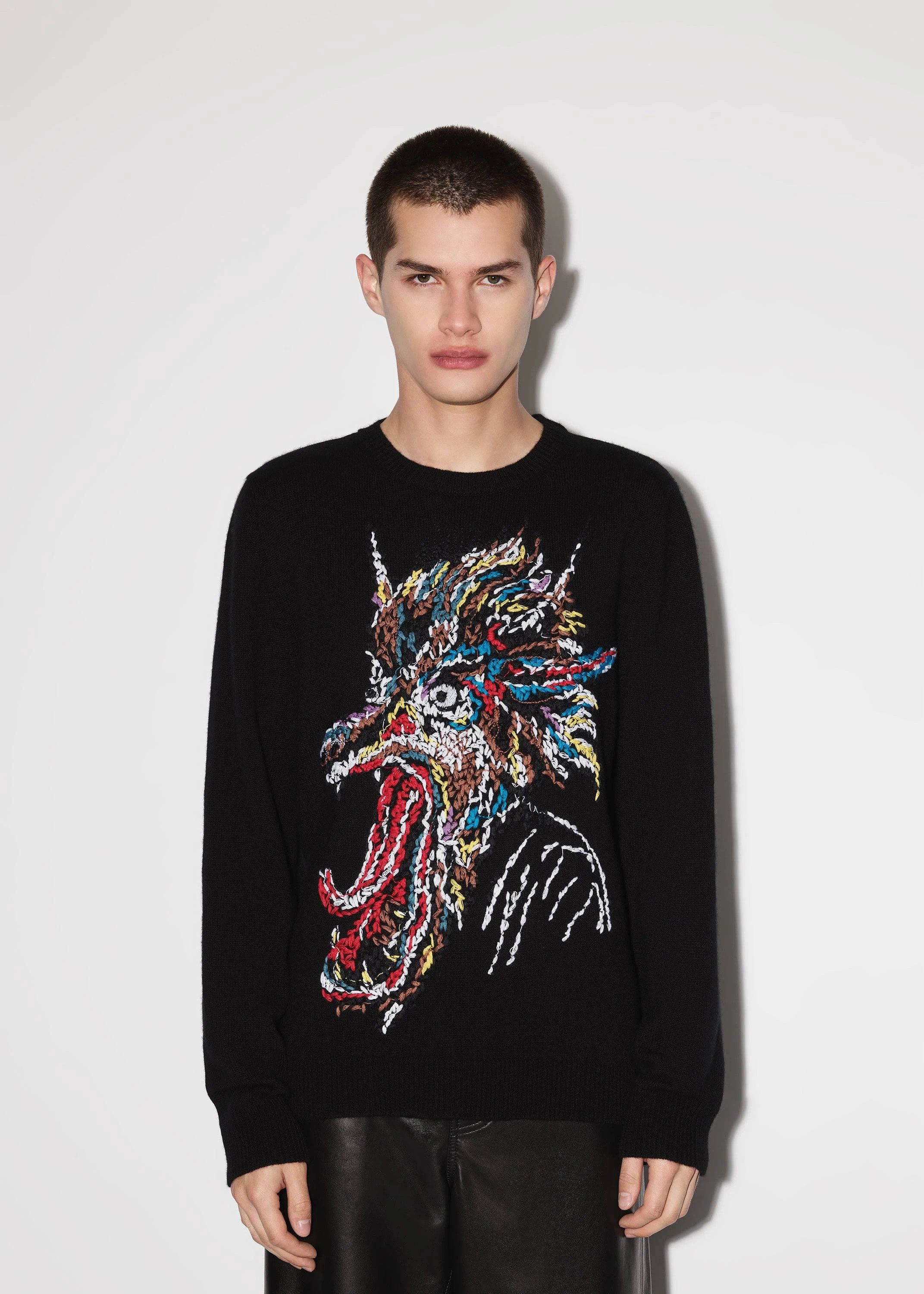 Amiri o1w1db10125 Lang Wolfman Crew Sweater in Black Size US M / EU 48-50 / 2 - 5 Thumbnail